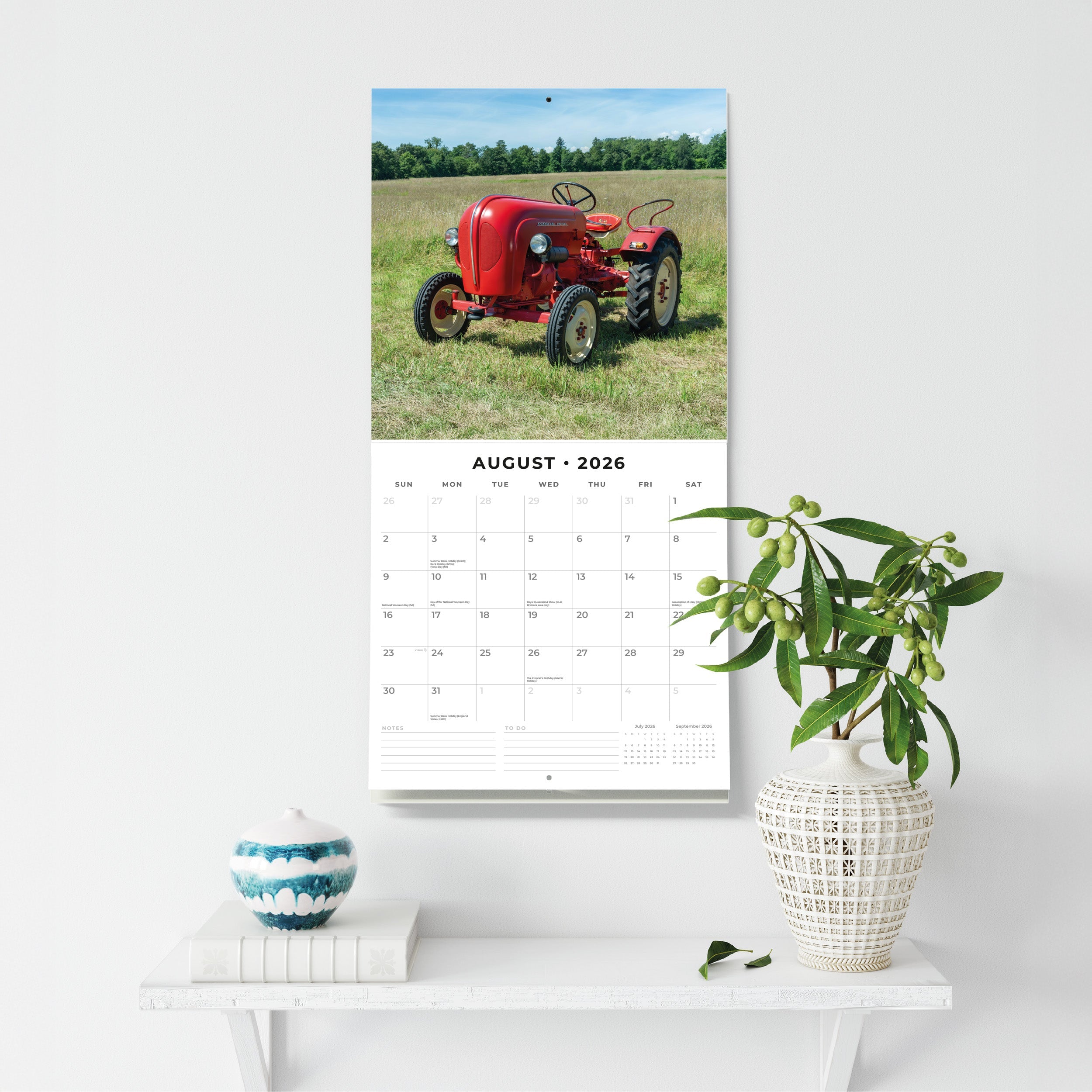 2026 Tractors - Square Wall Calendar