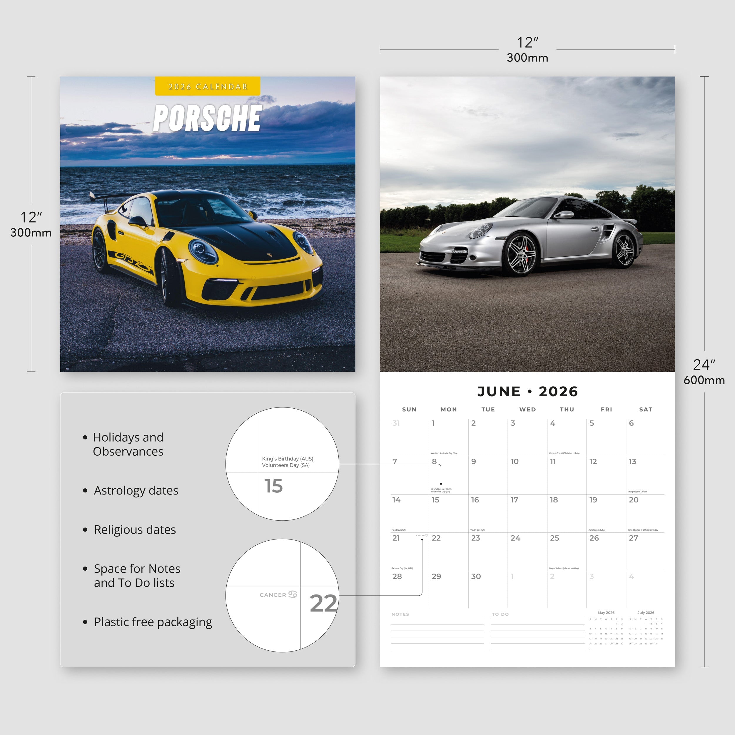 2026 Porsche - Square Wall Calendar
