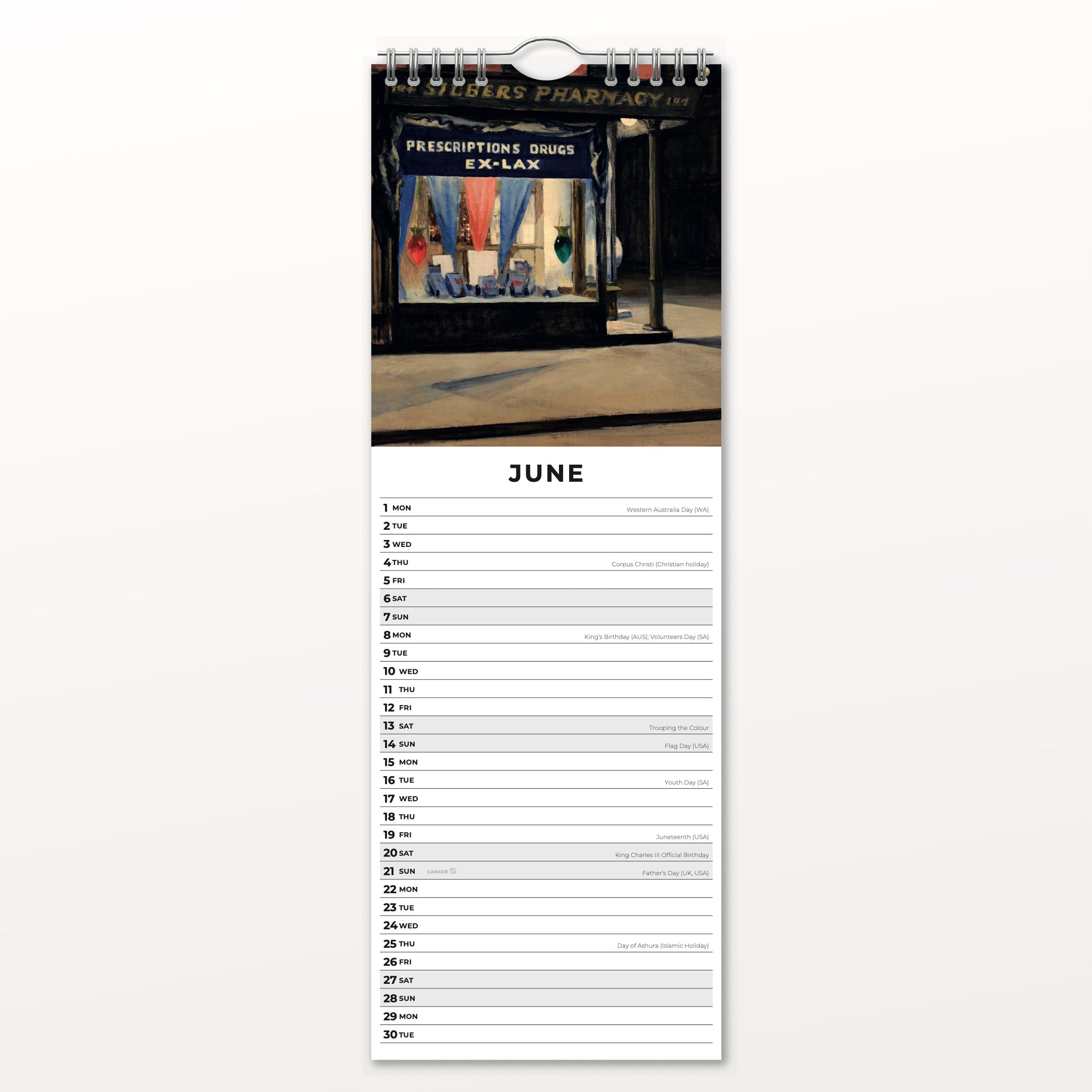 2026 Edward Hopper - Slim Wall Calendar
