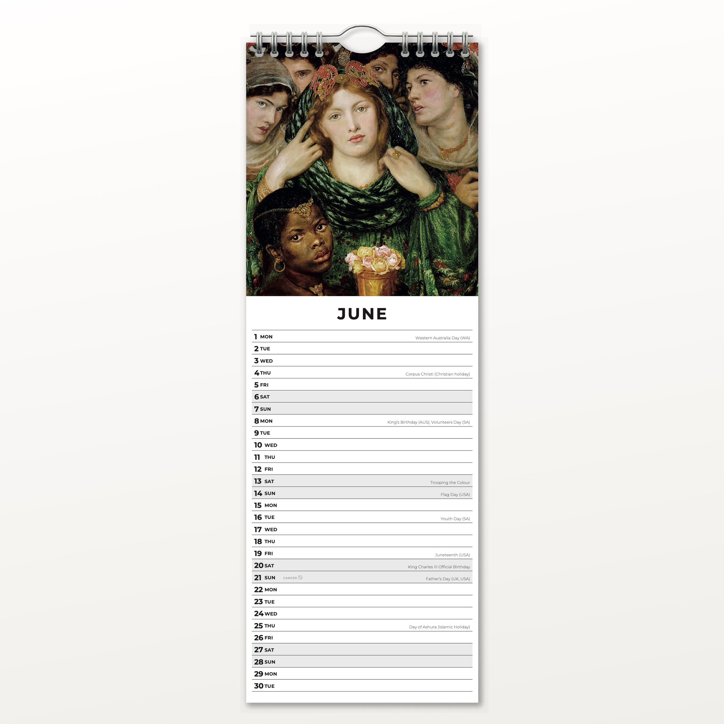 2026 Pre-Raphaelites - Slim Wall Calendar