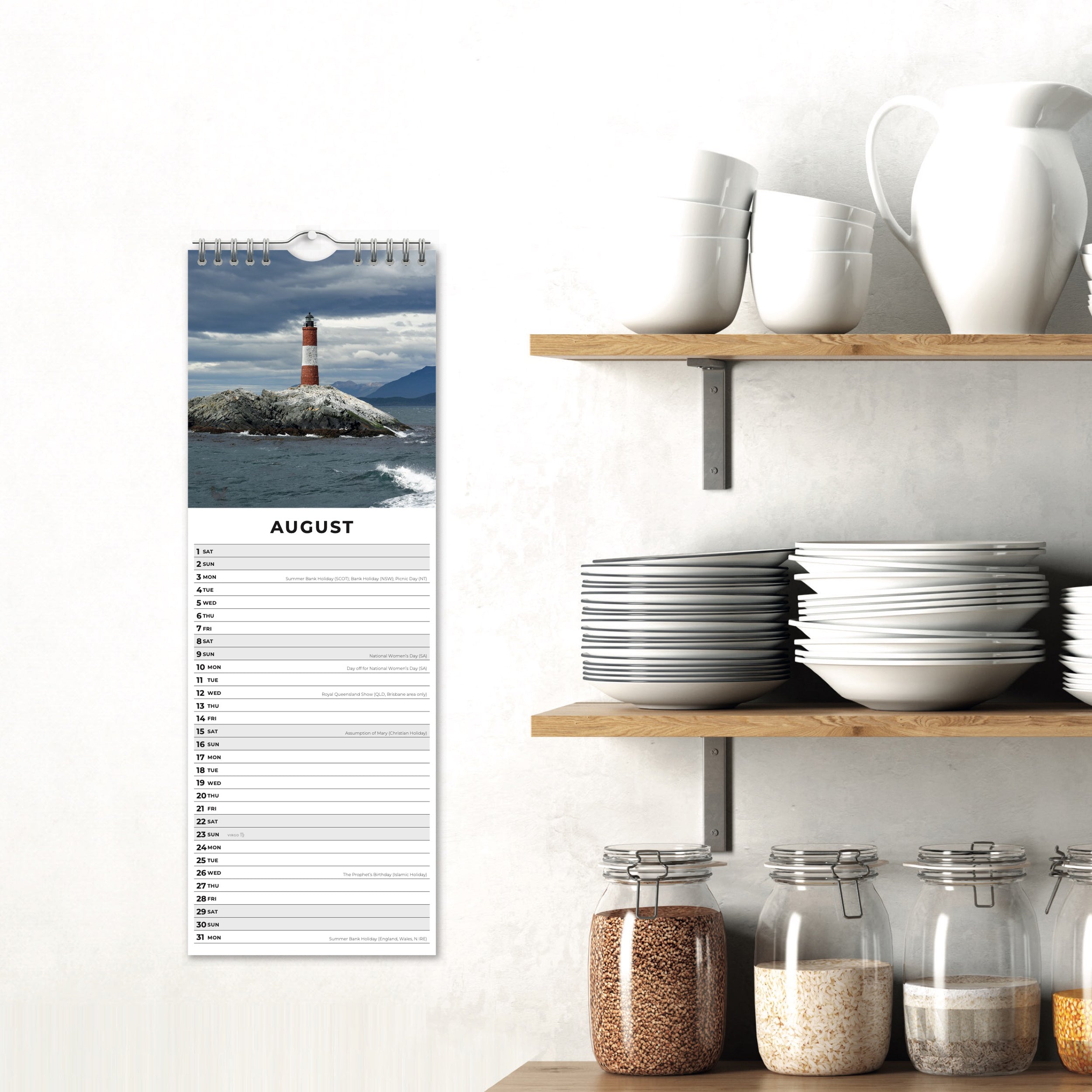 2026 Lighthouses - Slim Wall Calendar