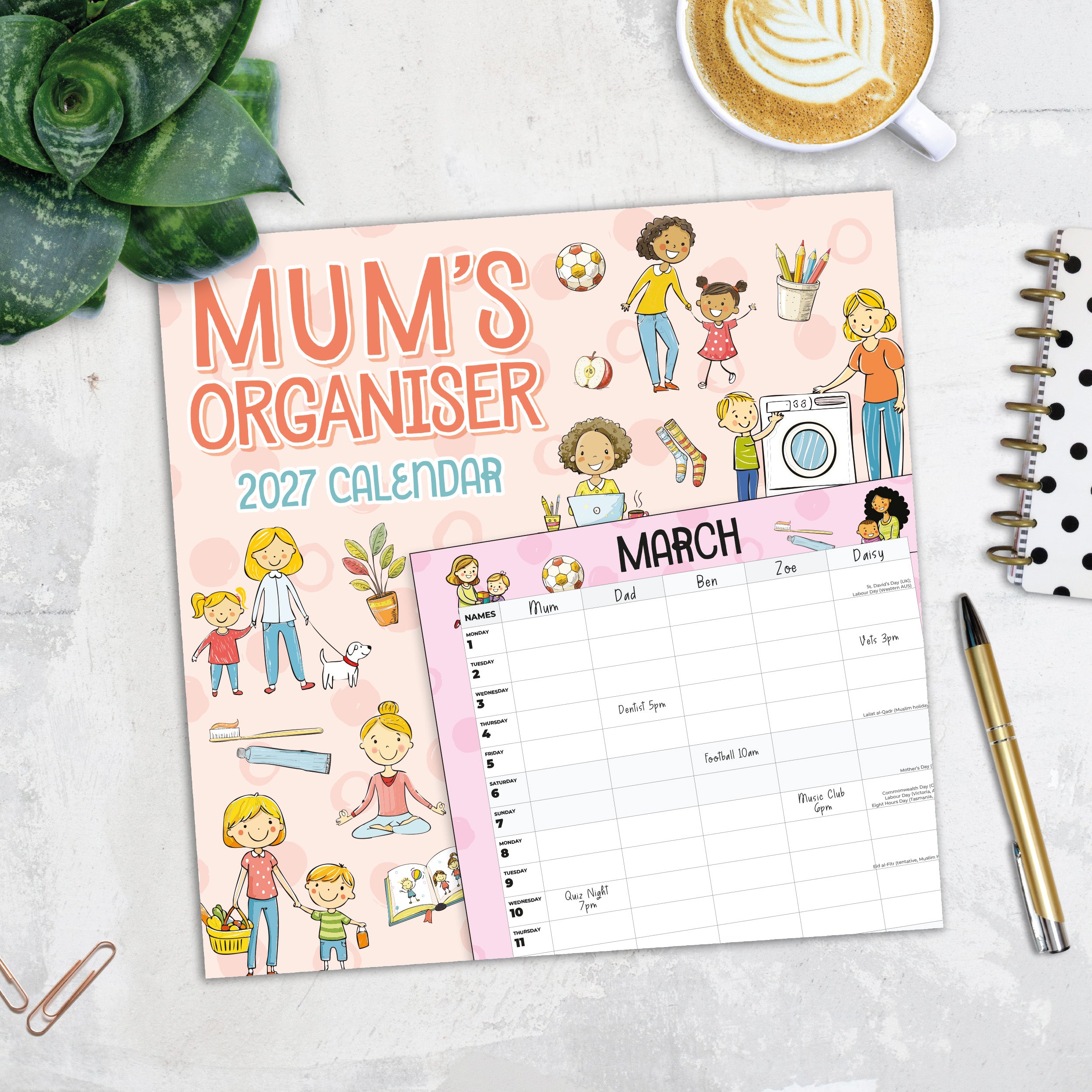 2027 Mum's Organiser - Square Wall Calendar