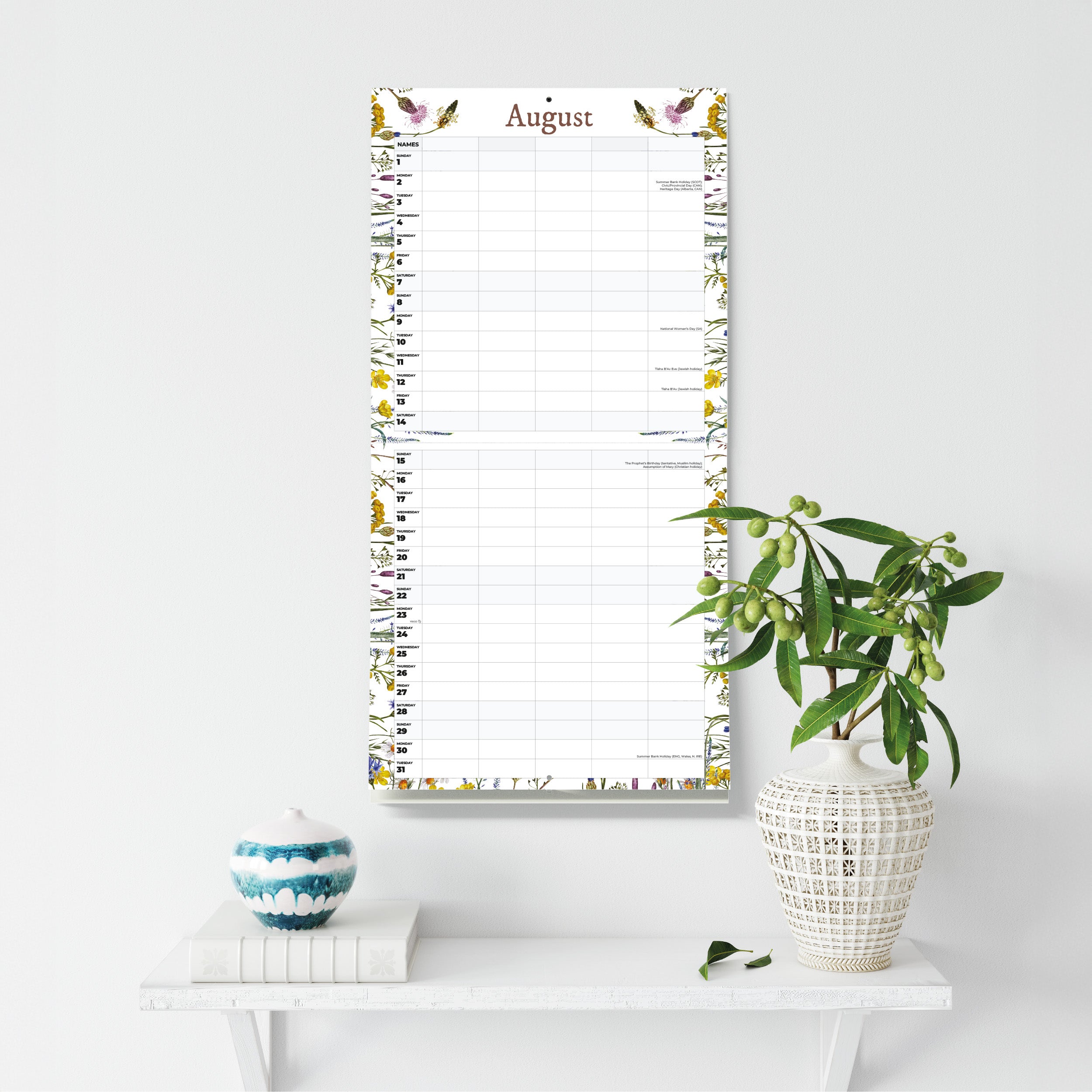 2027 Wildflowers (Family Planner) - Square Wall Calendar