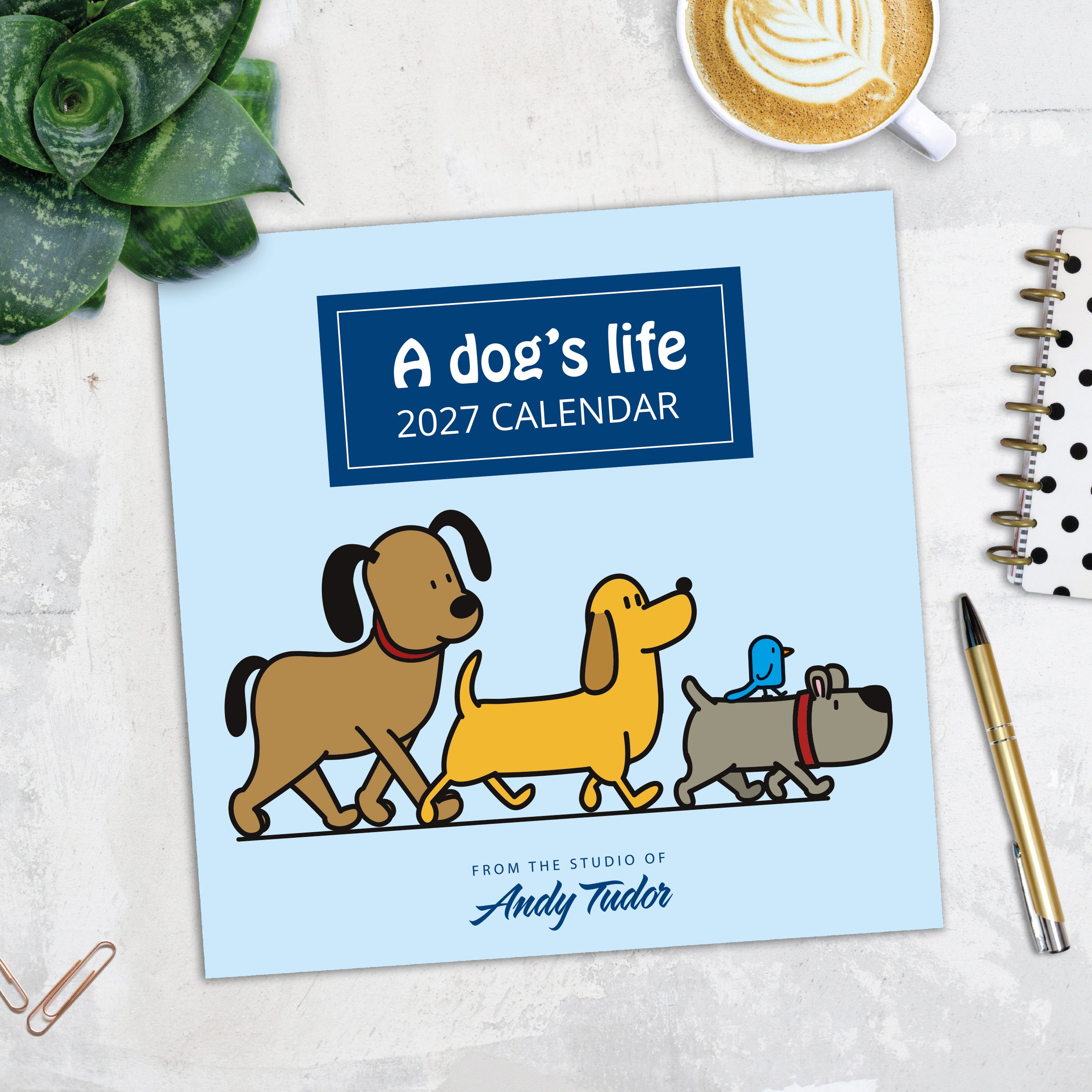 2027 Andy Tudor A Dog's View - Square Wall Calendar