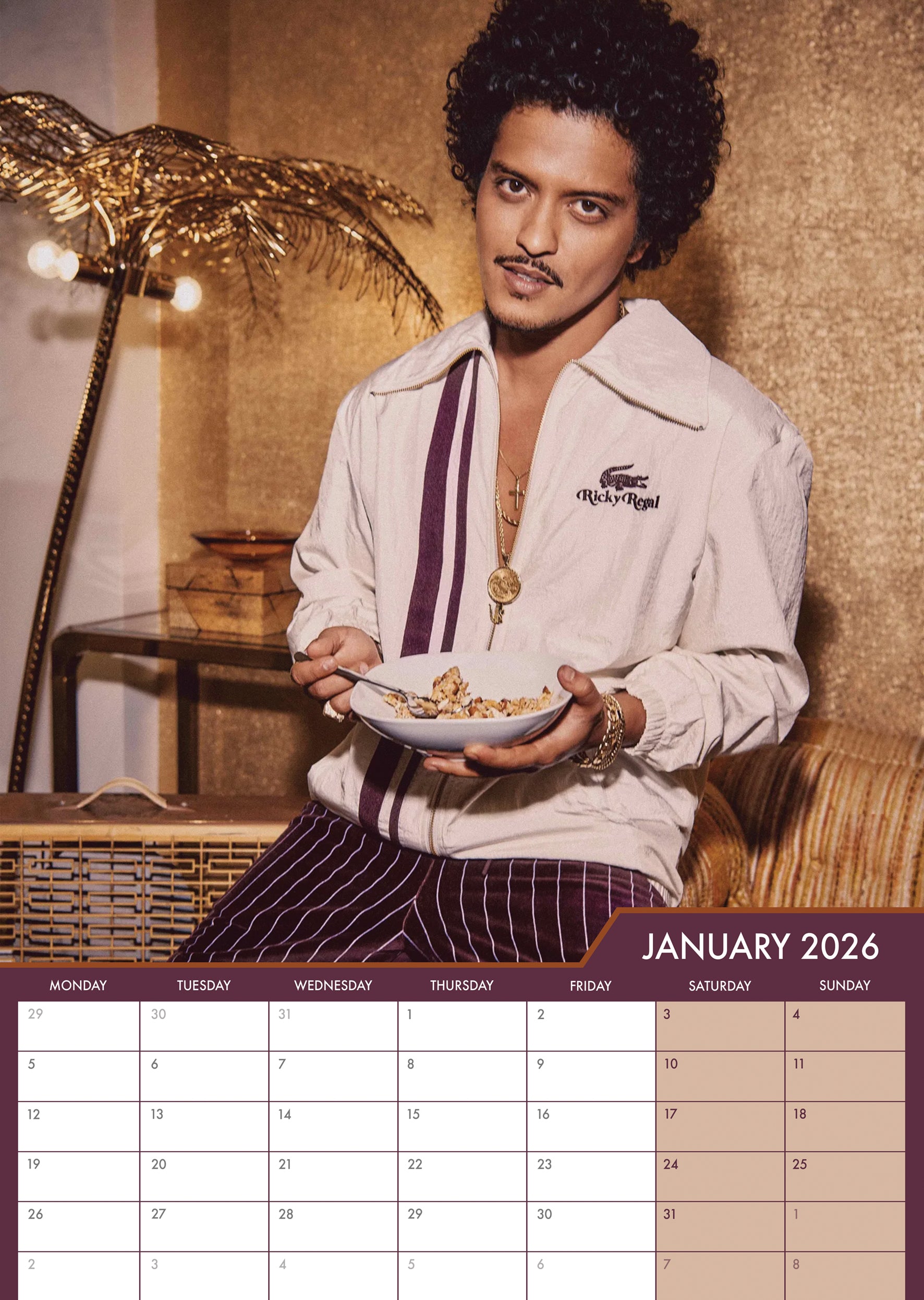 2026 Bruno Mars - A3 Wall Calendar