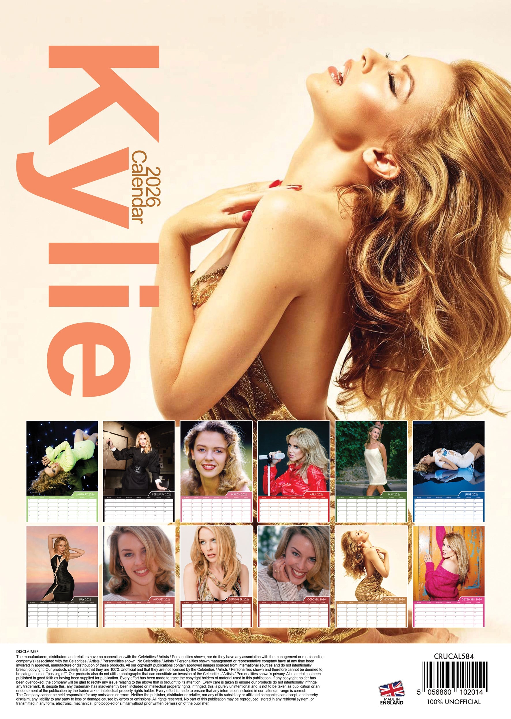 2026 Kylie Minogue - A3 Wall Calendar