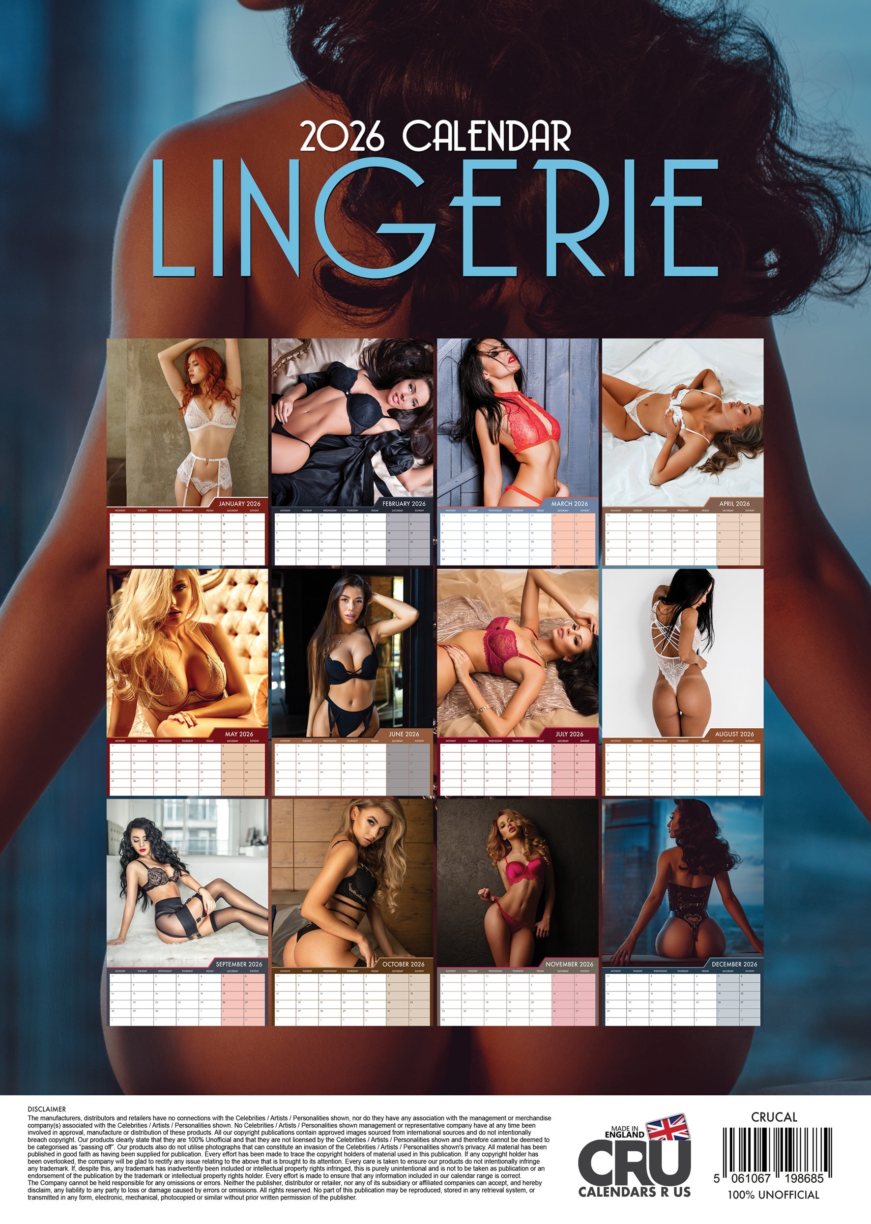 2026 Lingerie - A3 Wall Calendar