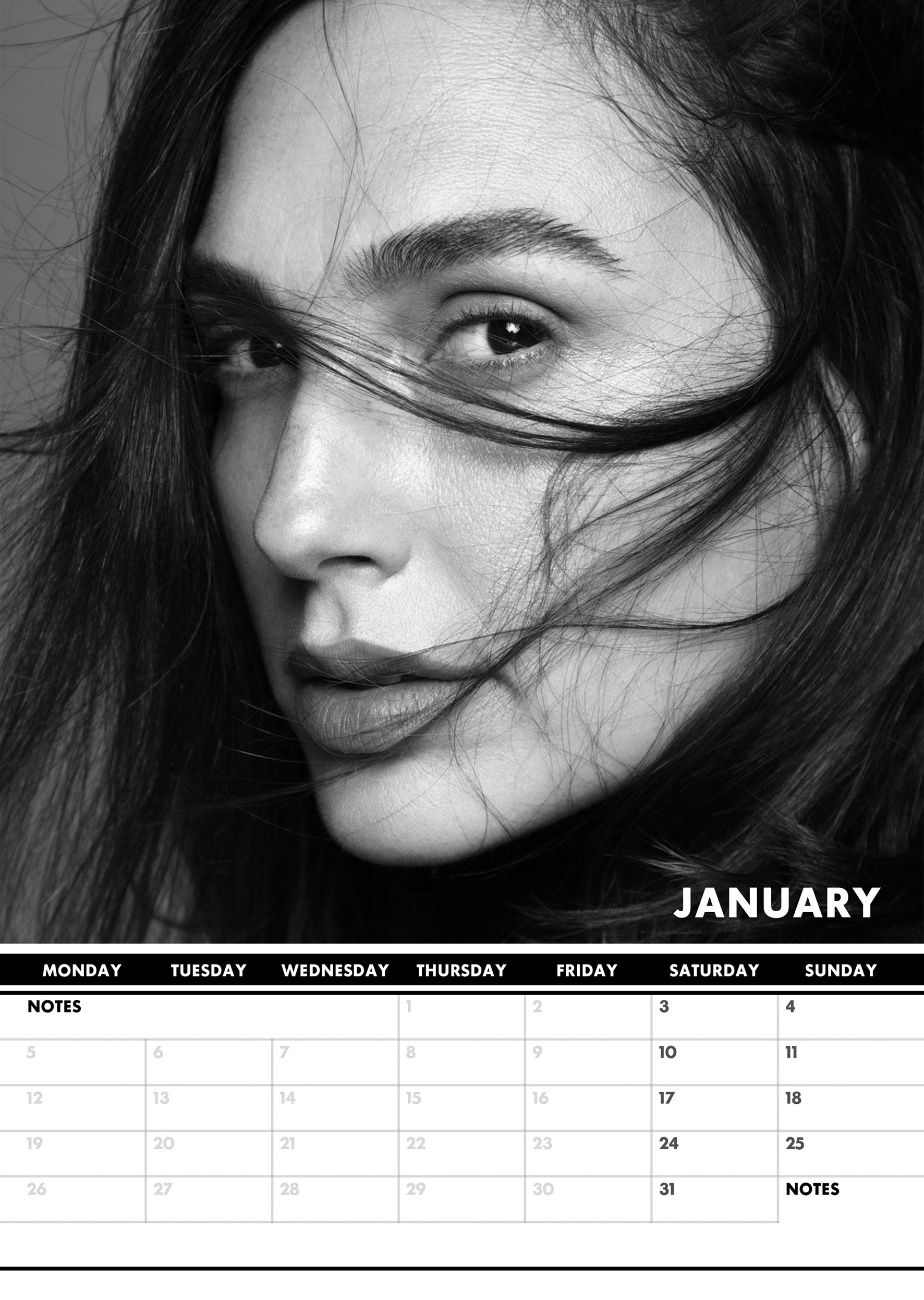 2026 Gal Gadot - A3 Wall Calendar