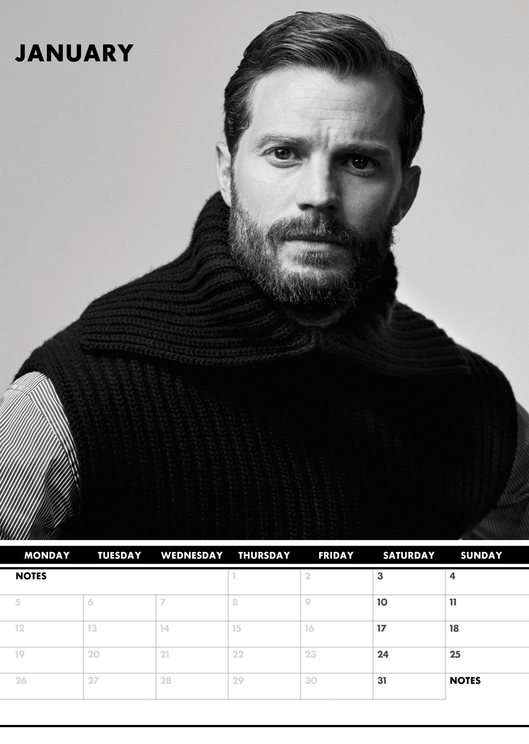 2026 Jamie Dornan - A3 Wall Calendar