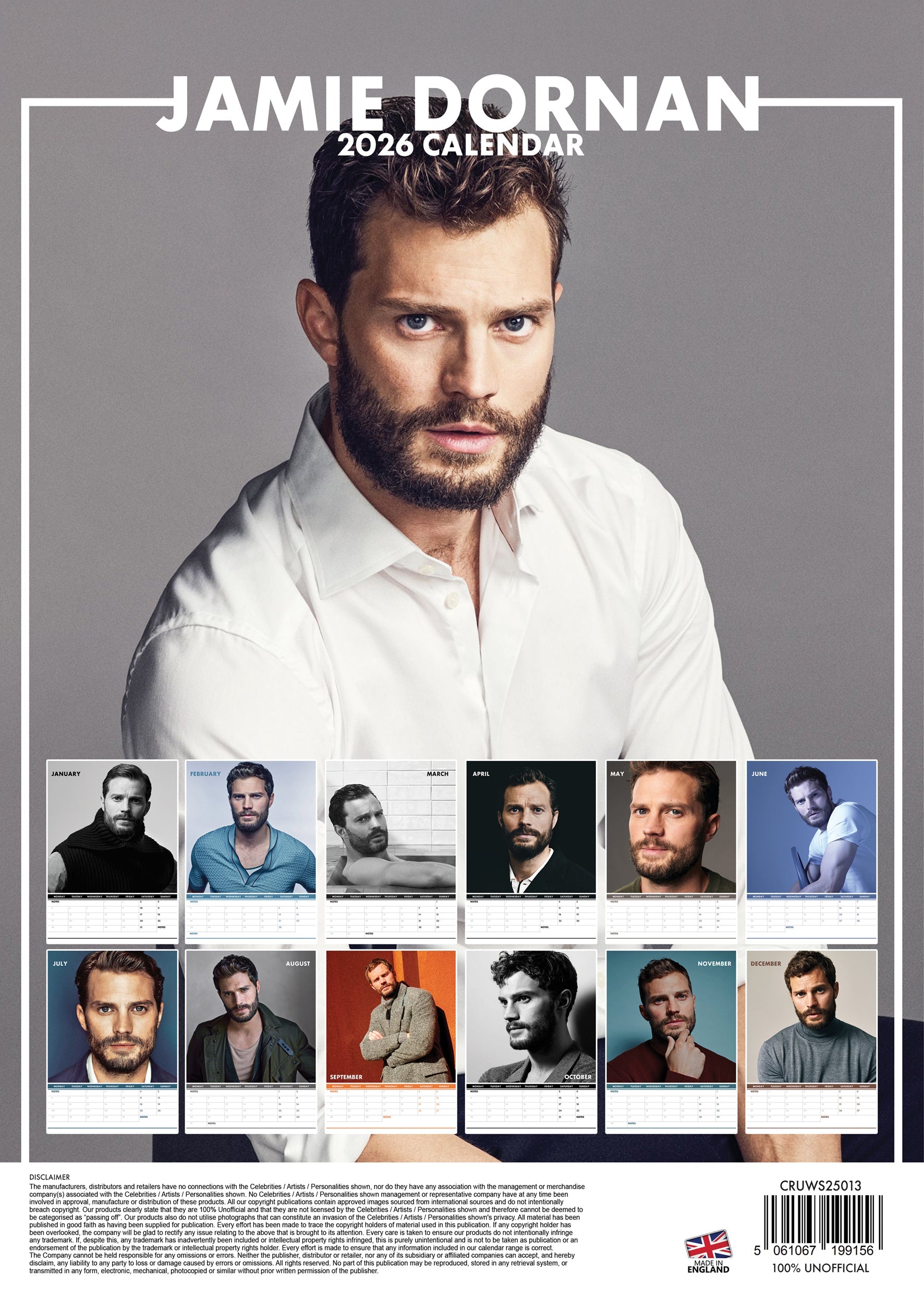 2026 Jamie Dornan - A3 Wall Calendar