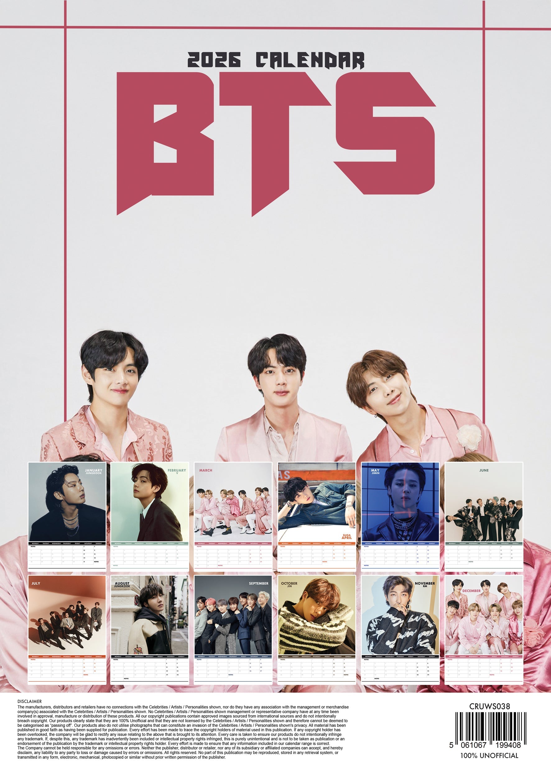 2026 BTS - A3 Wall Calendar