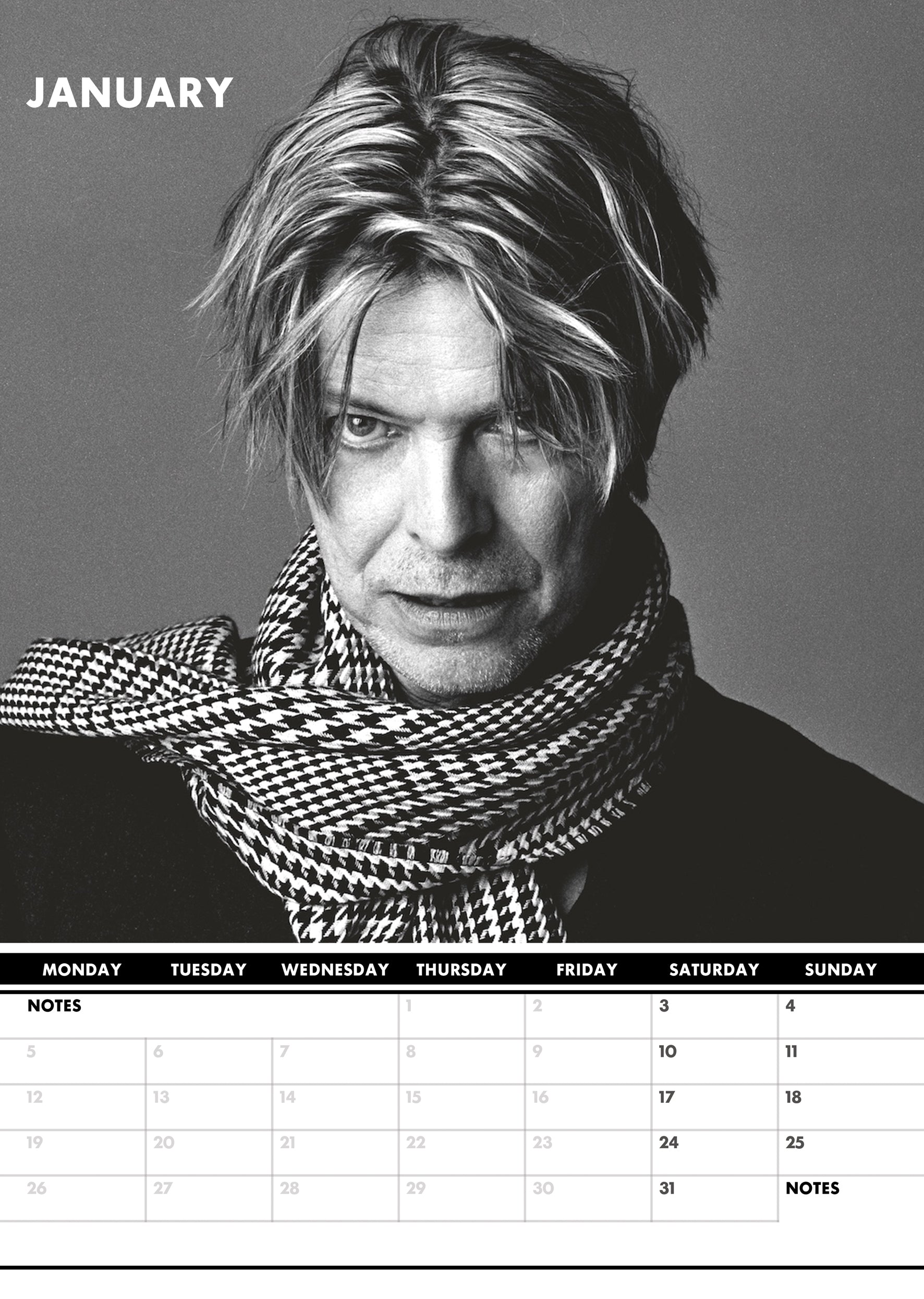 2026 David Bowie - A3 Wall Calendar