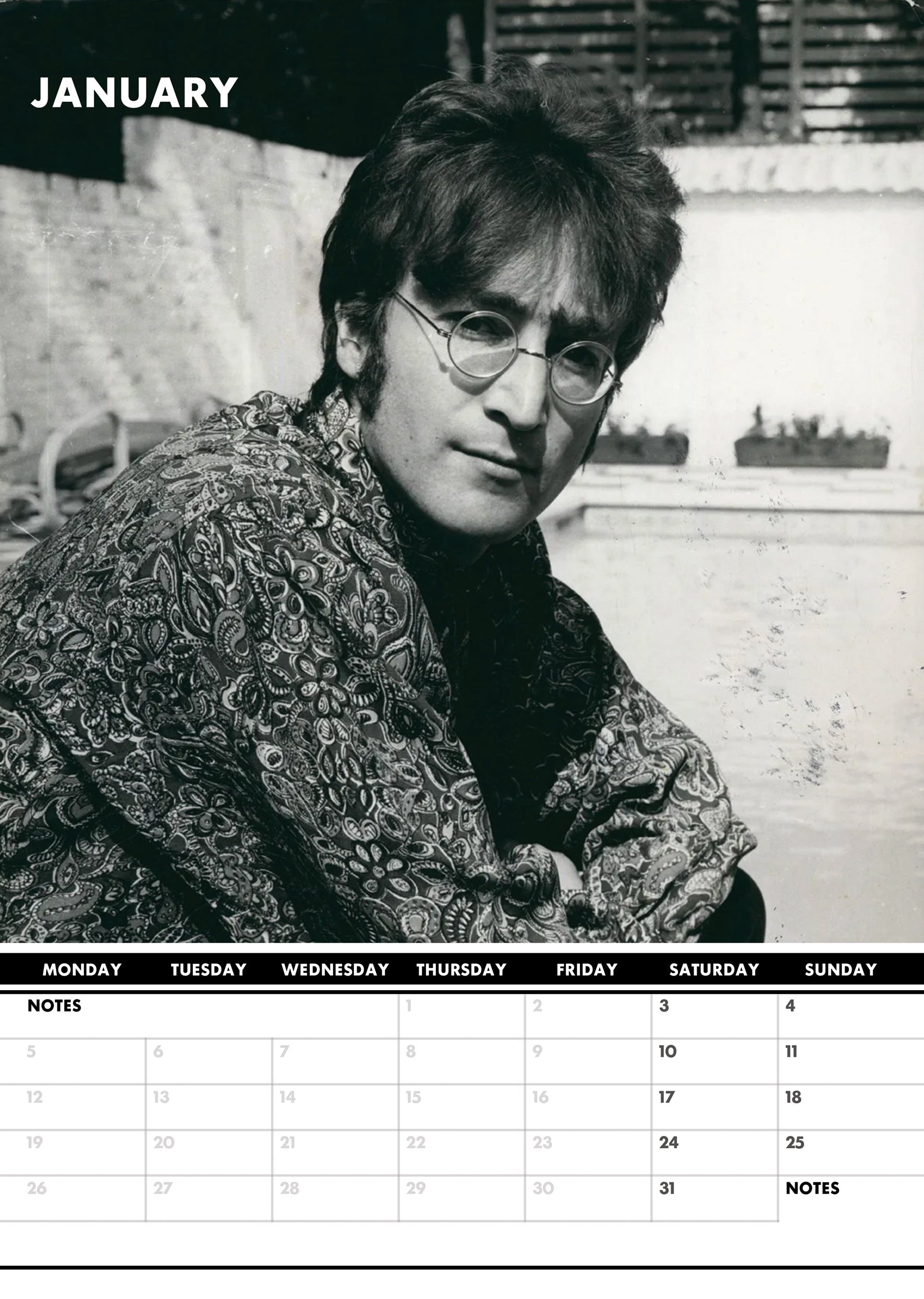2026 John Lennon - A3 Wall Calendar