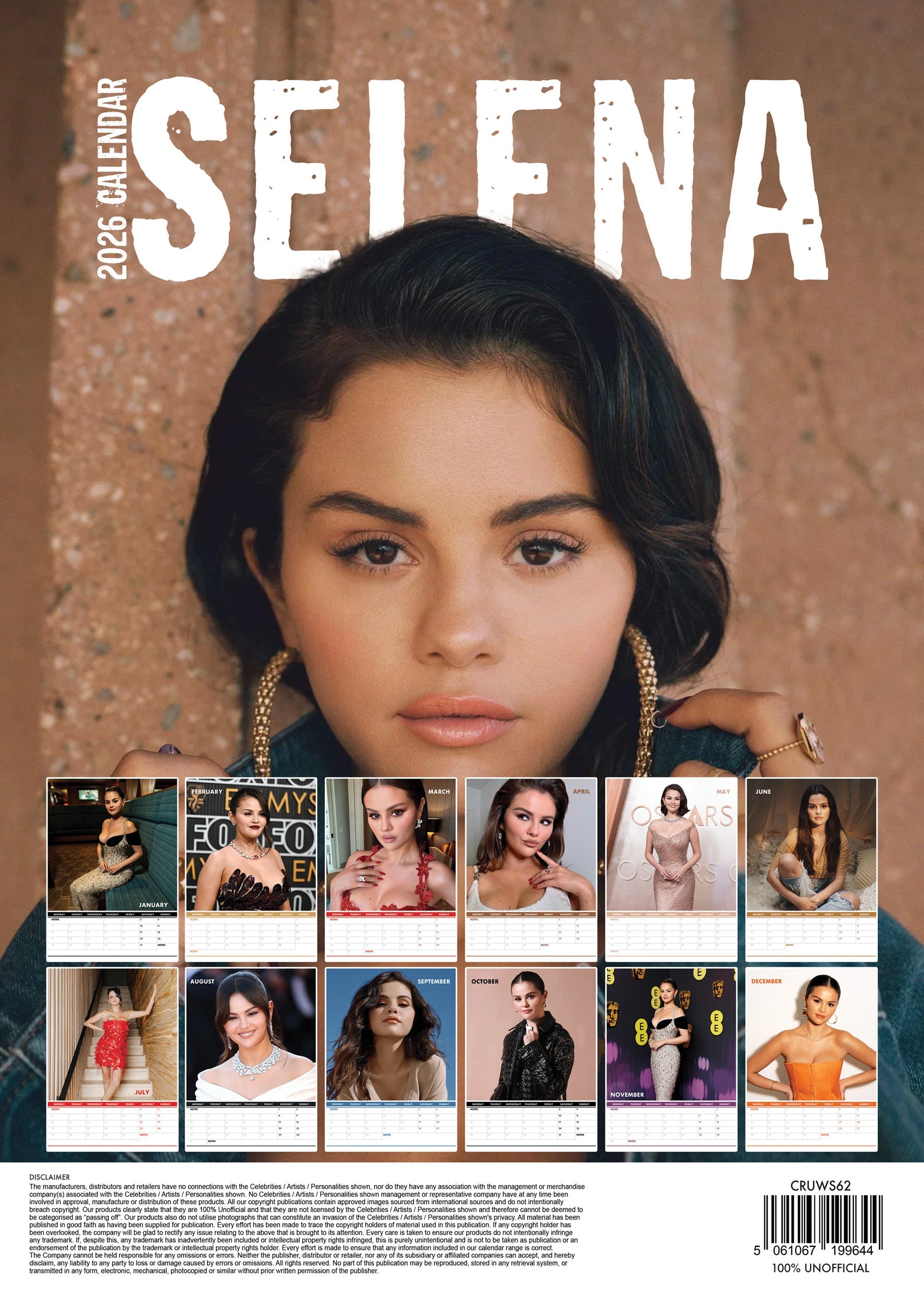 2026 Selena Gomez - A3 Wall Calendar