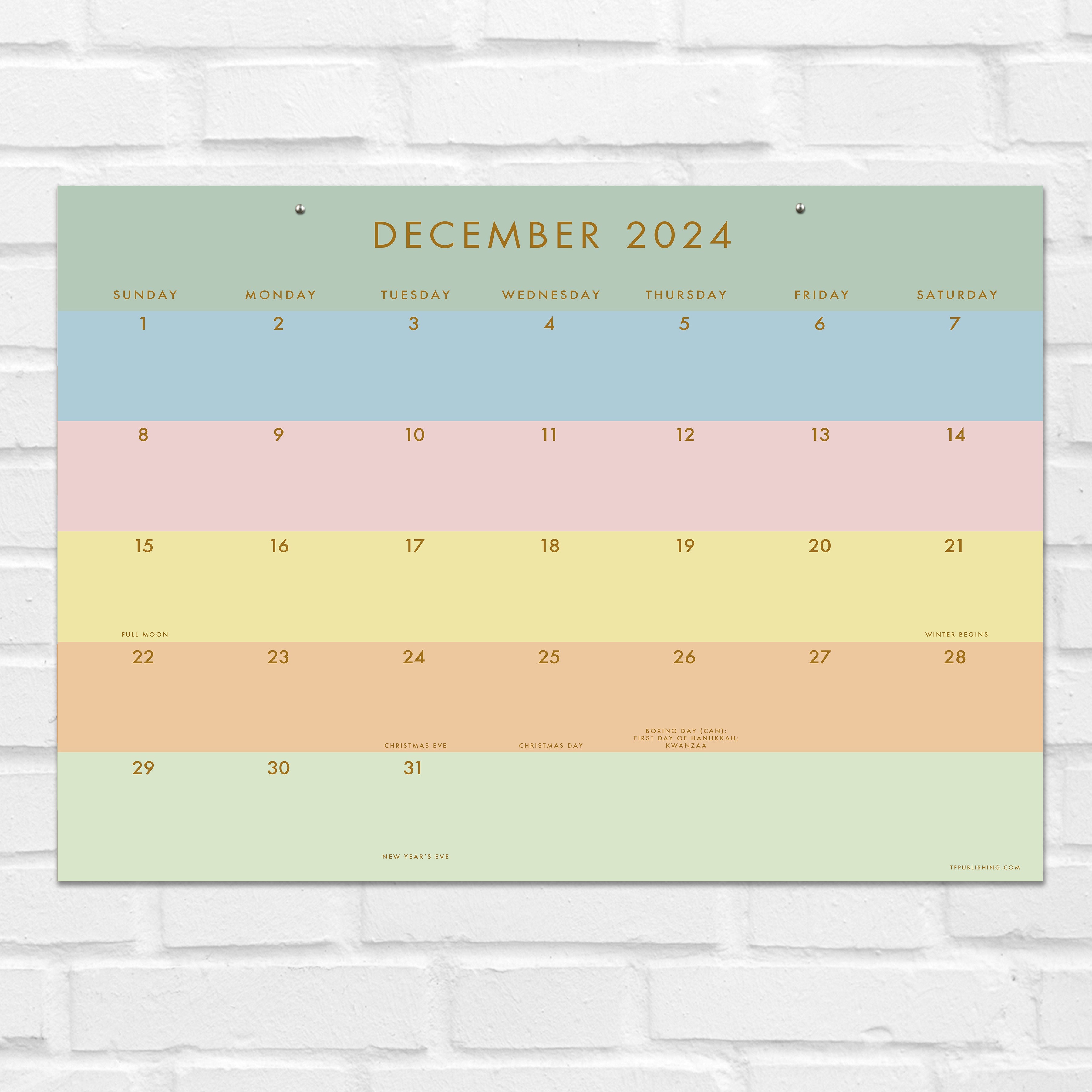 July 2024 - June 2025 Super Stripe - Medium Monthly Desk Pad Blotter Academic Calendar