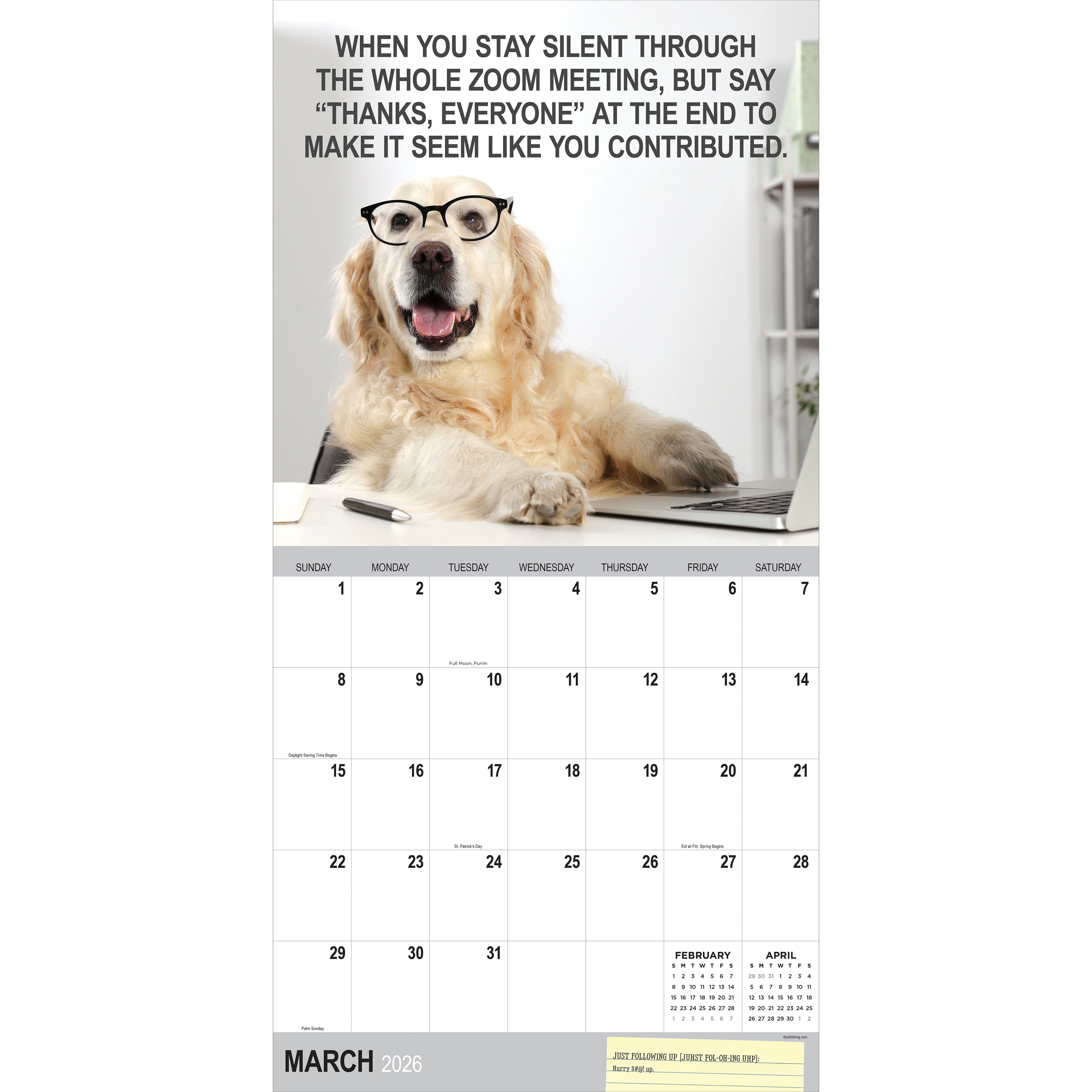 2026 Desk Dogs - Square Wall Calendar