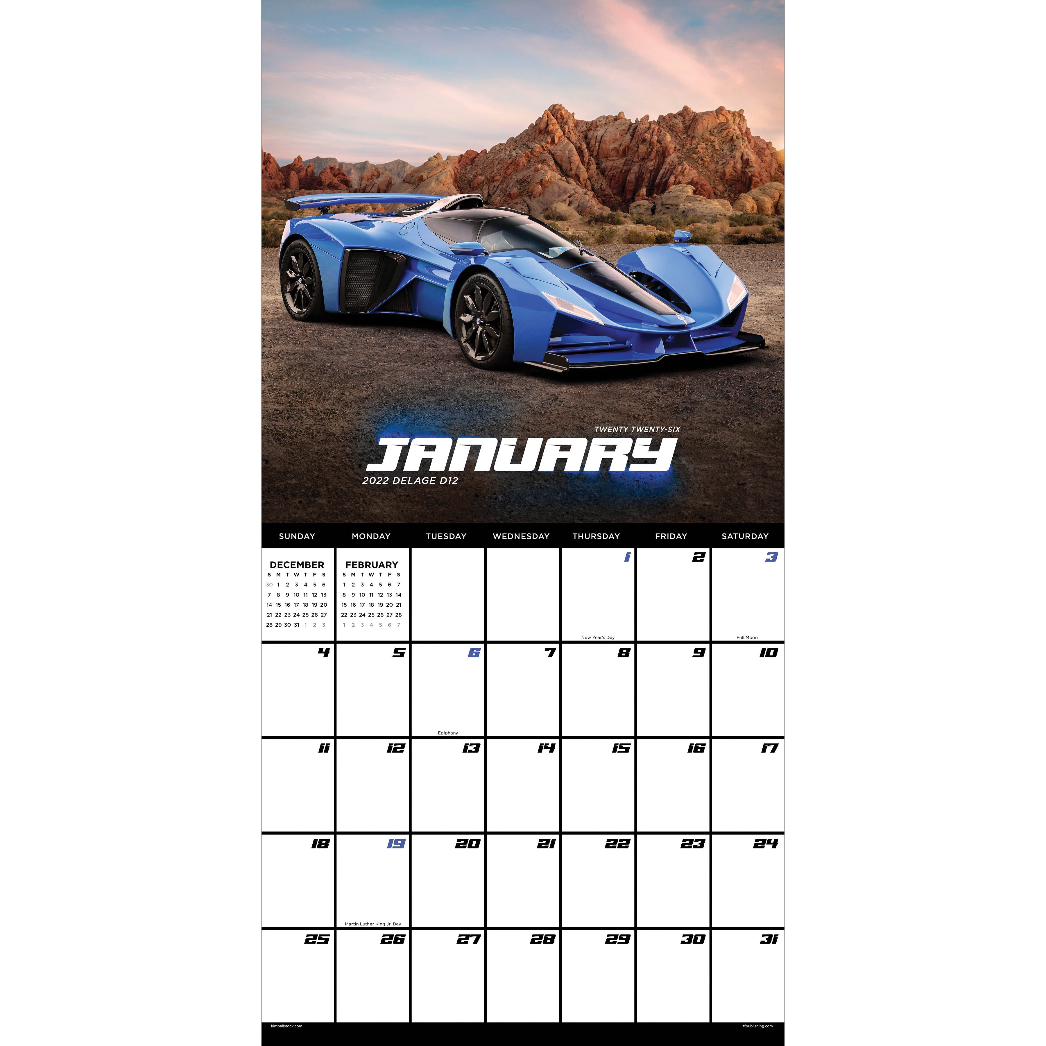 2026 Dream Cars - Square Wall Calendar