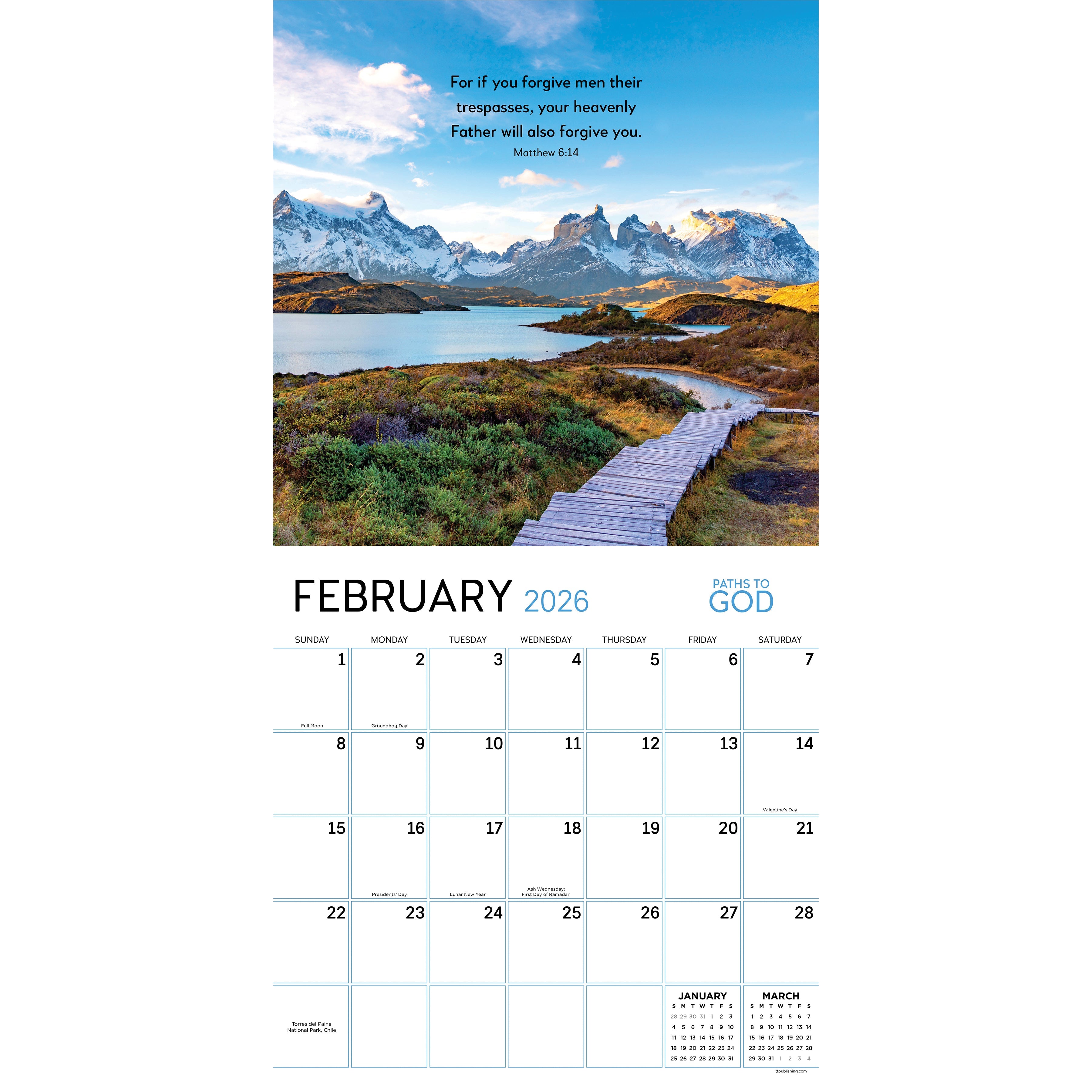 2026 Paths to God - Square Wall Calendar