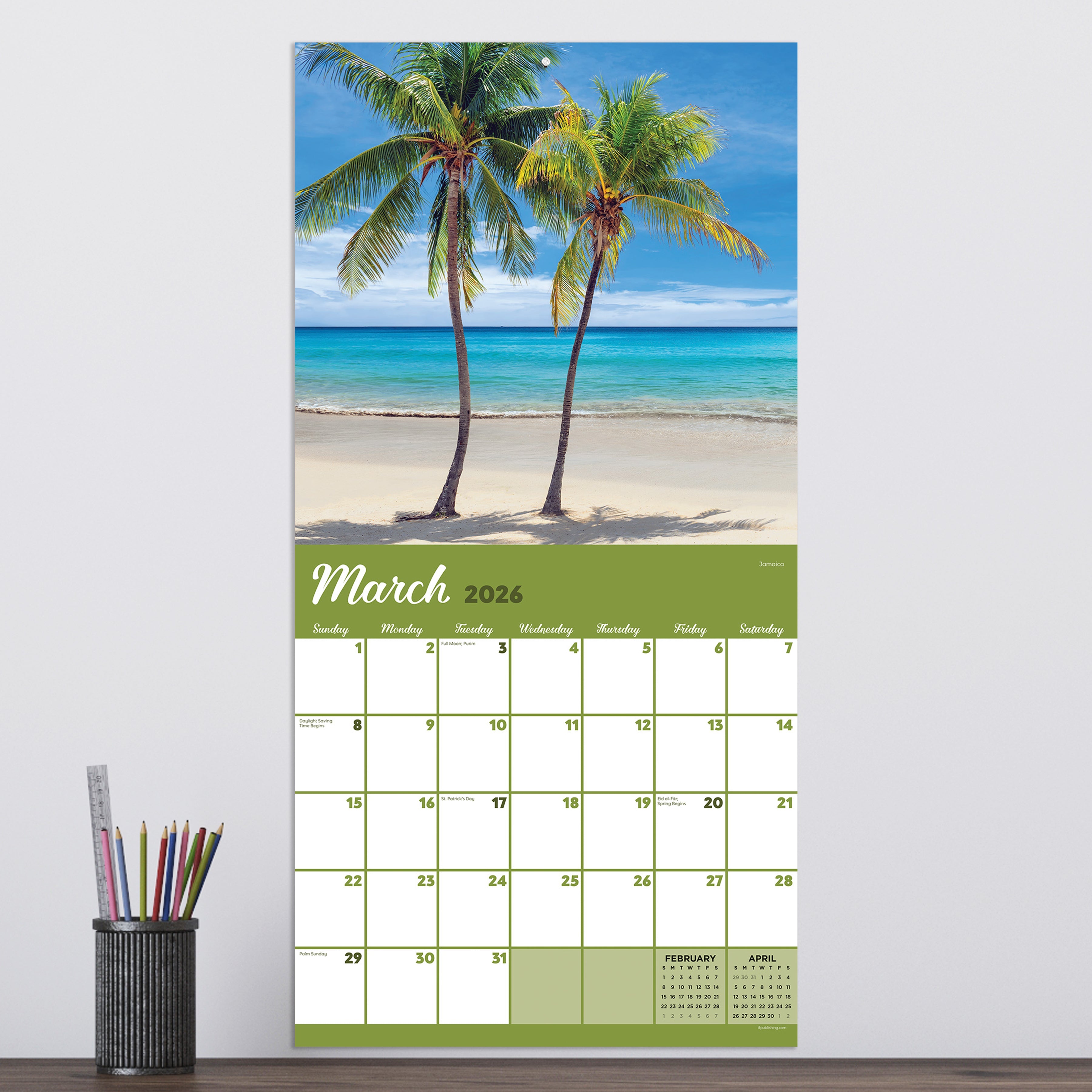 2026 Tropical Beaches - Square Wall Calendar