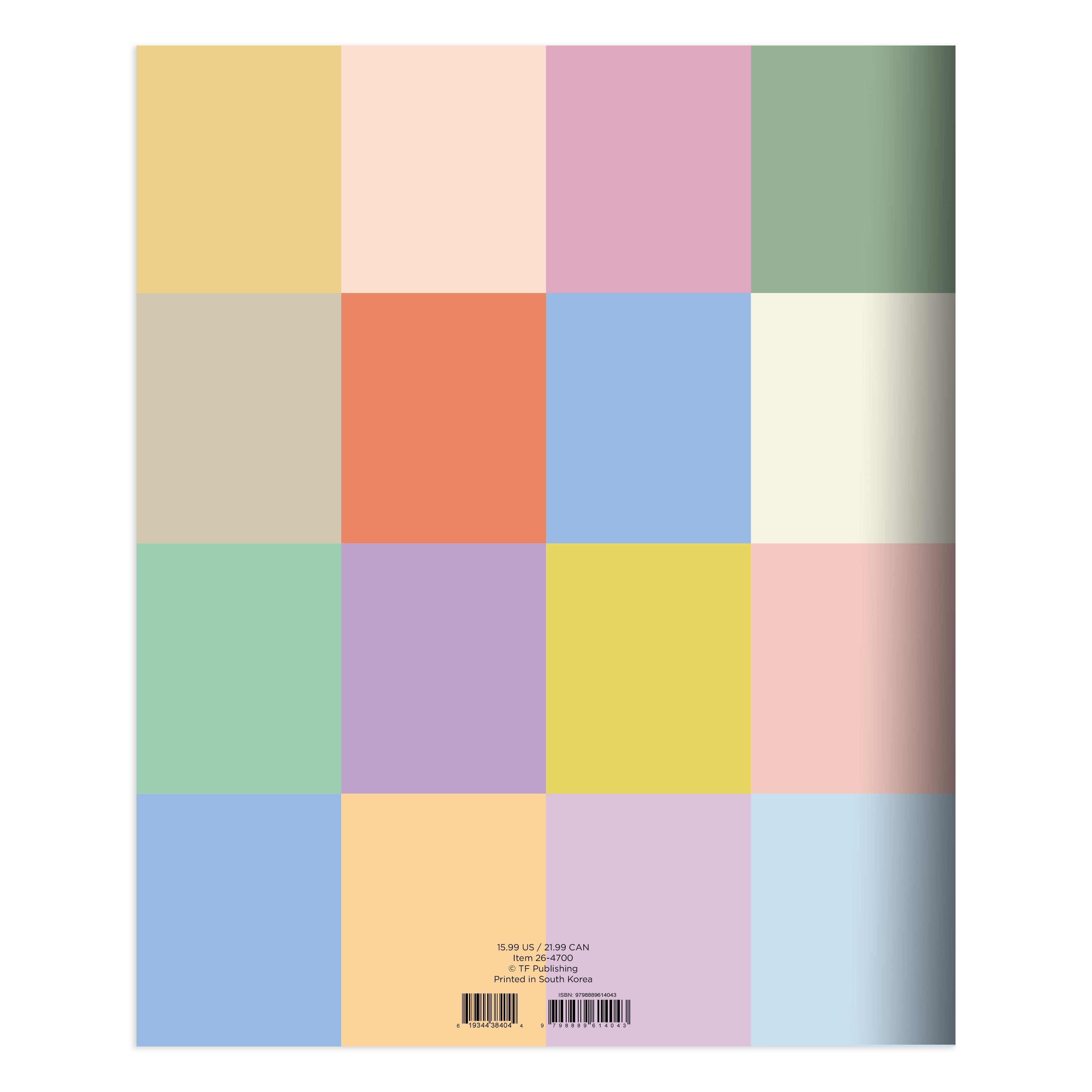 2026 Color Swatch - Large Monthly Diary/Planner
