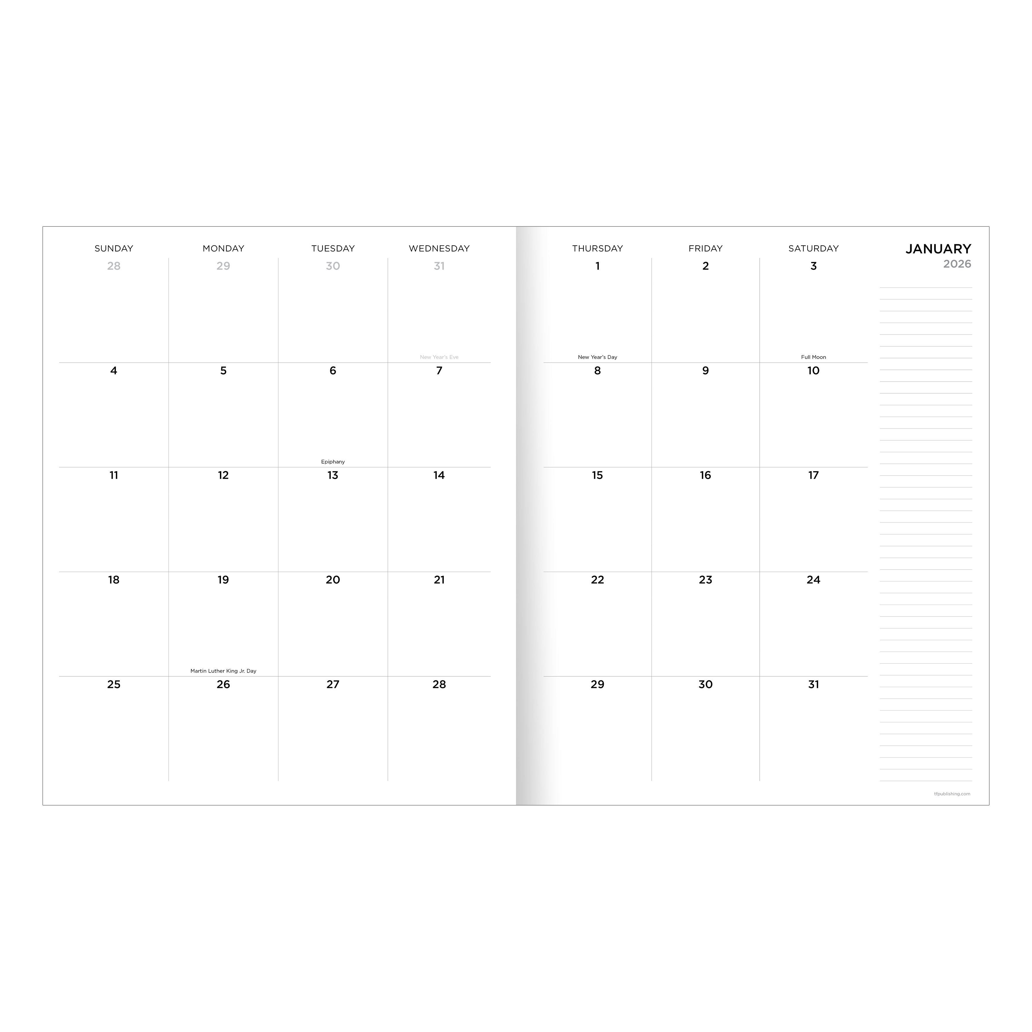 2026 Succulent - Large Monthly Diary/Planner
