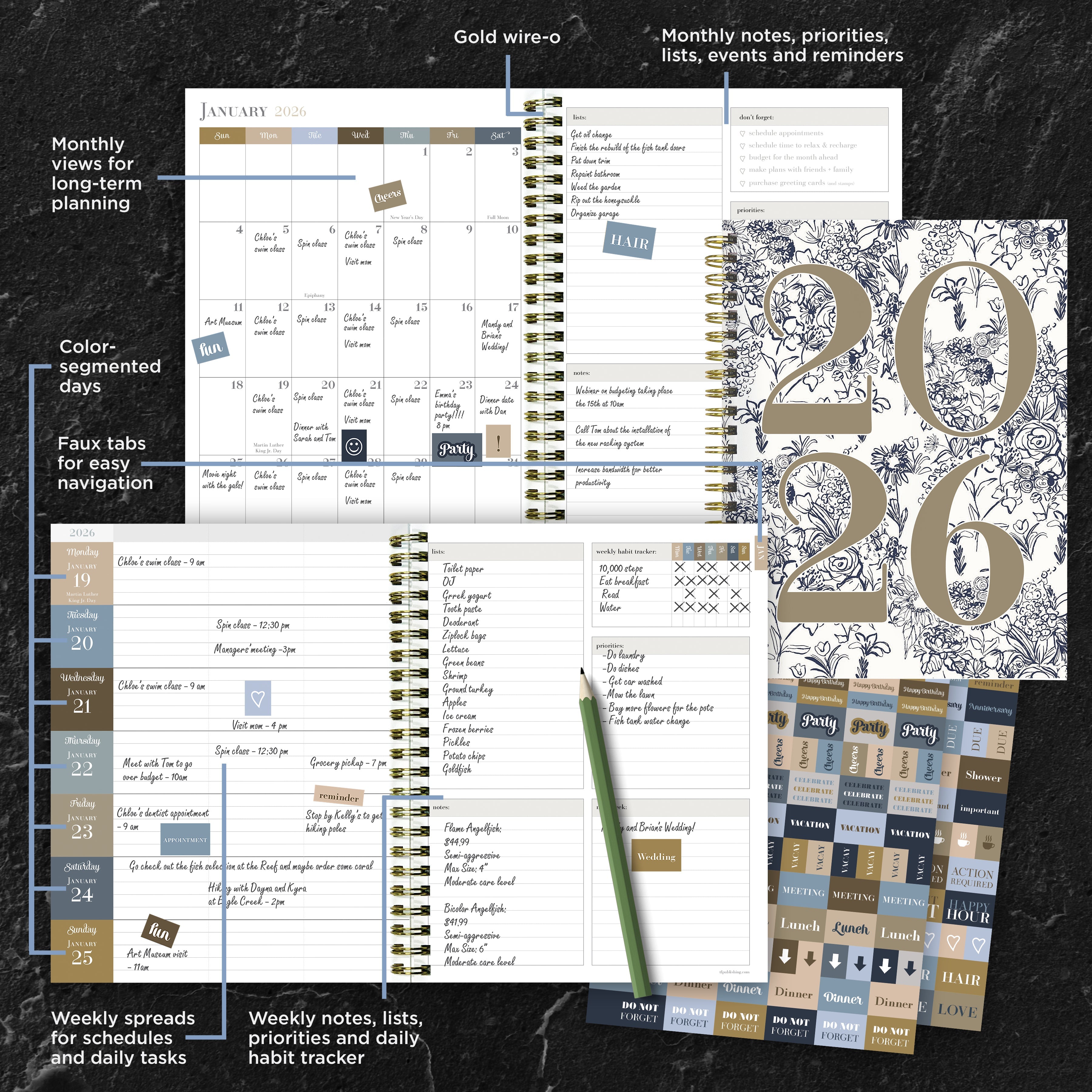 2026 La Campagne Year - Medium Monthly & Weekly Pocket Diary/Planner