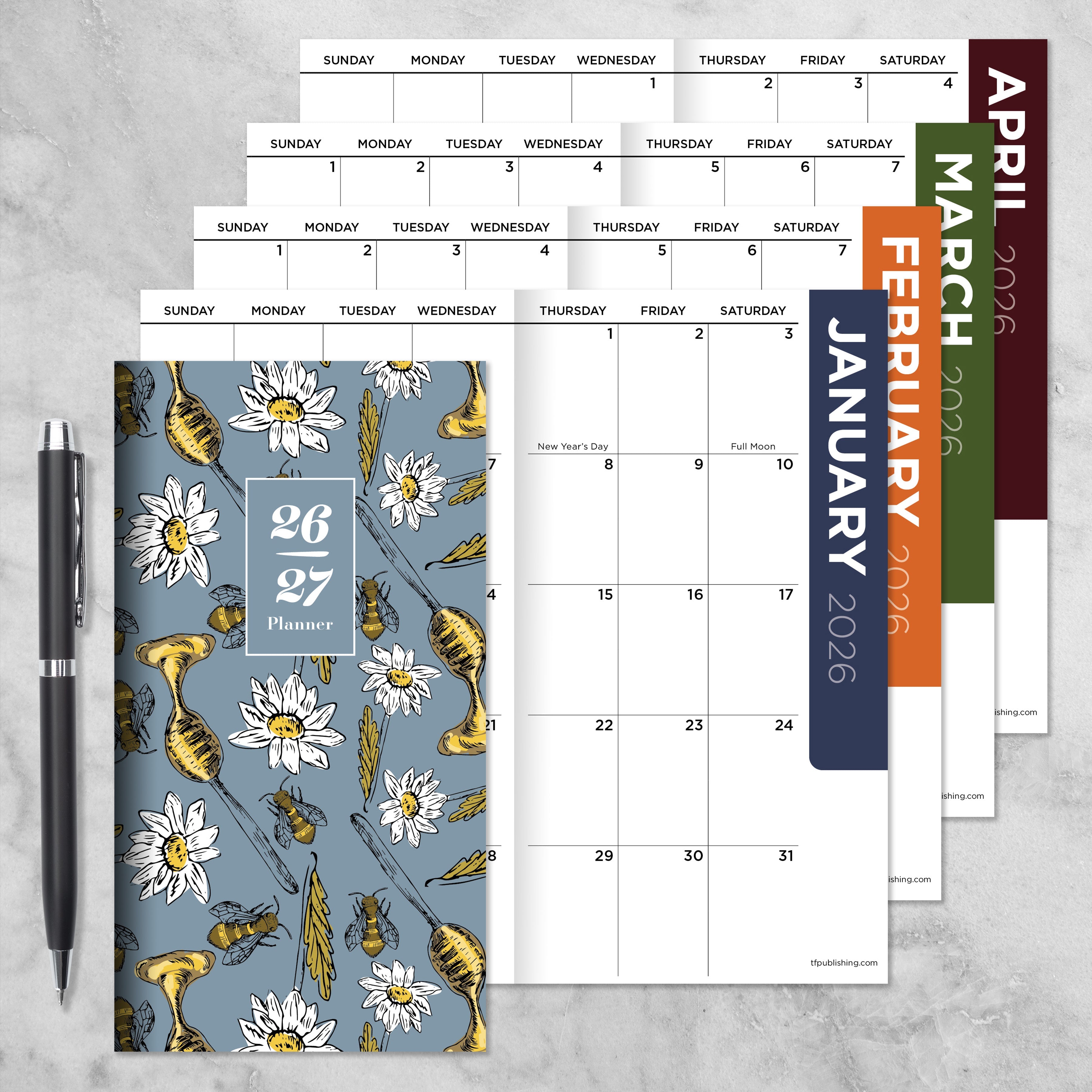 2026-2027 Honey Bees - Small Monthly Pocket Diary/Planner