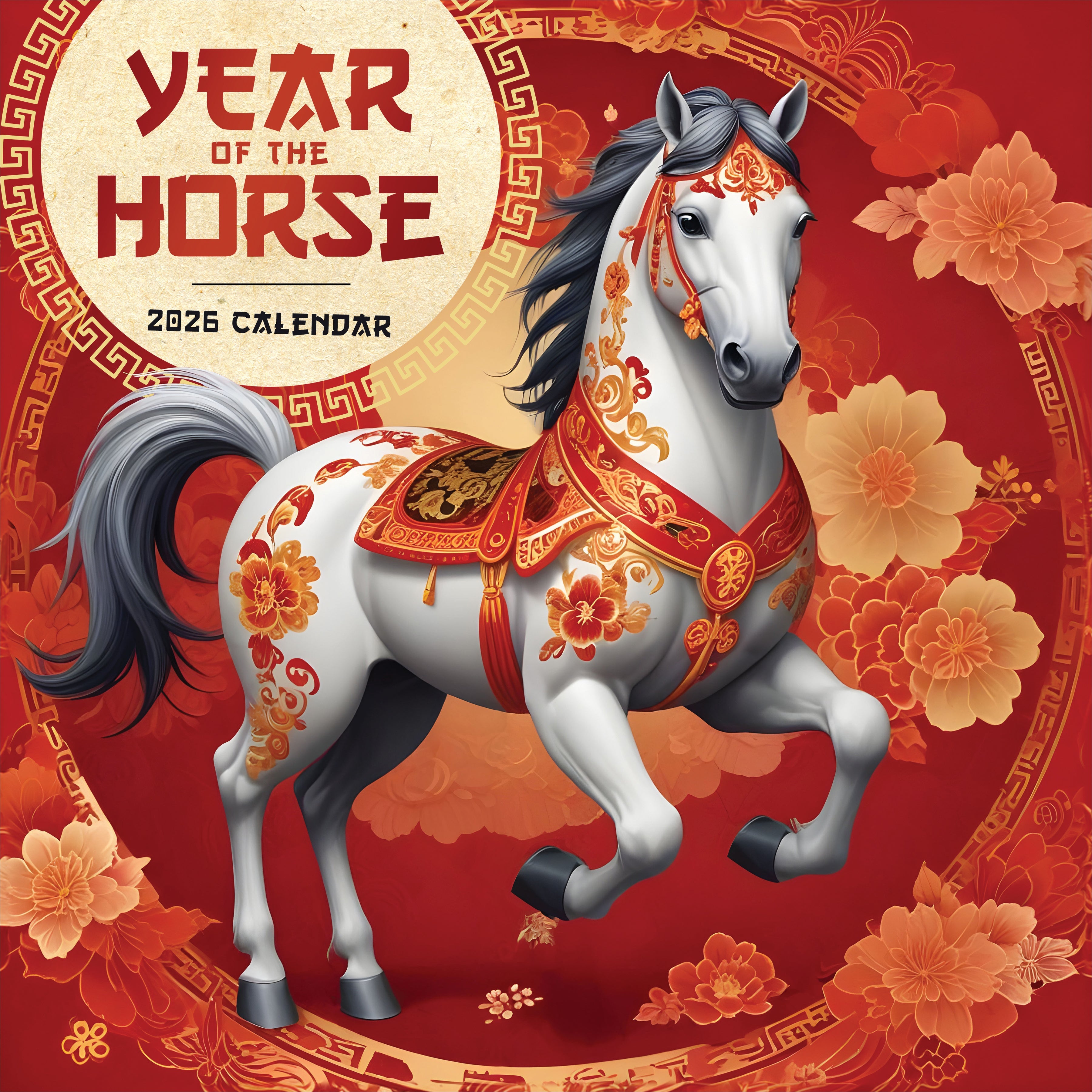 2026 Year of the Horse - Square Wall Calendar
