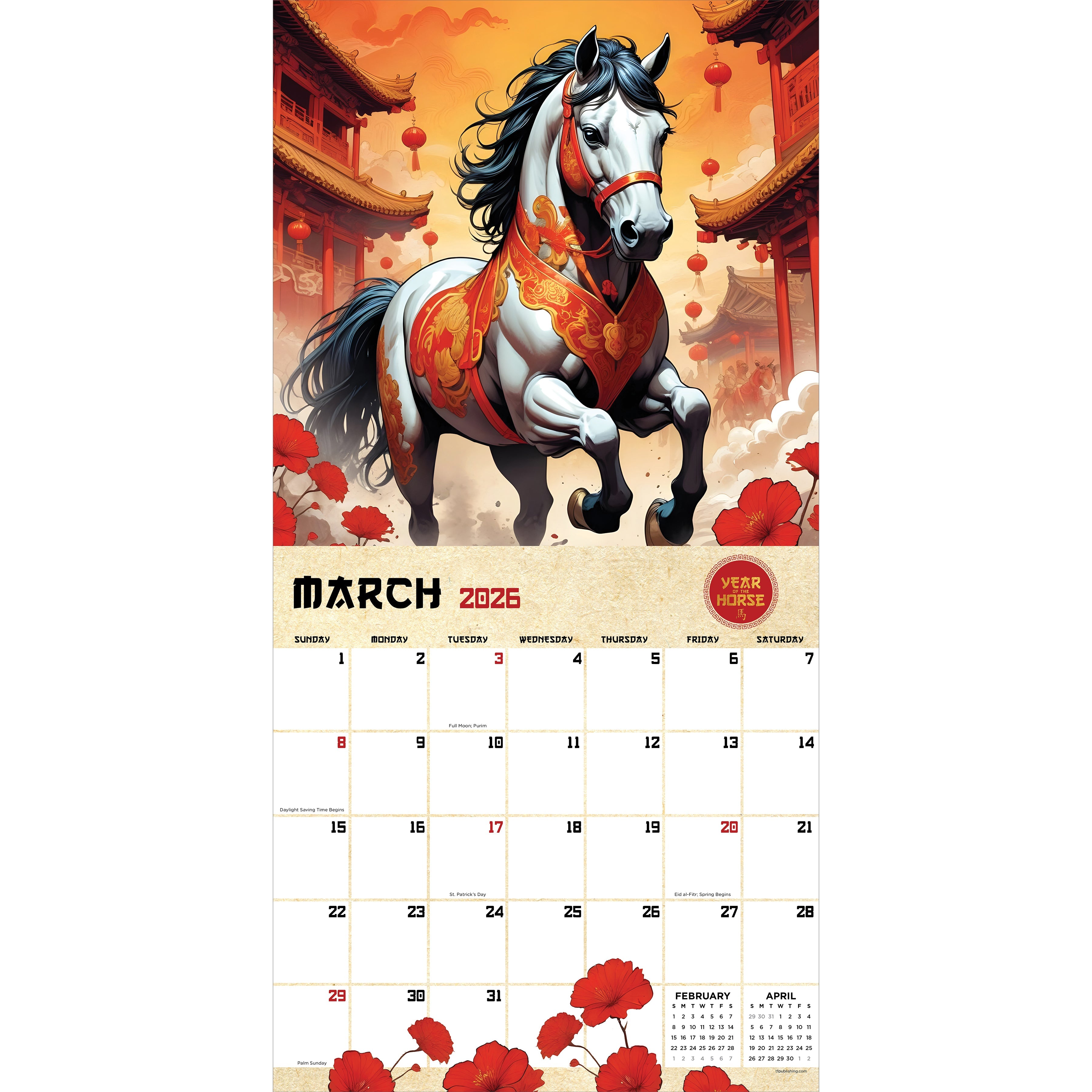 2026 Year of the Horse - Square Wall Calendar