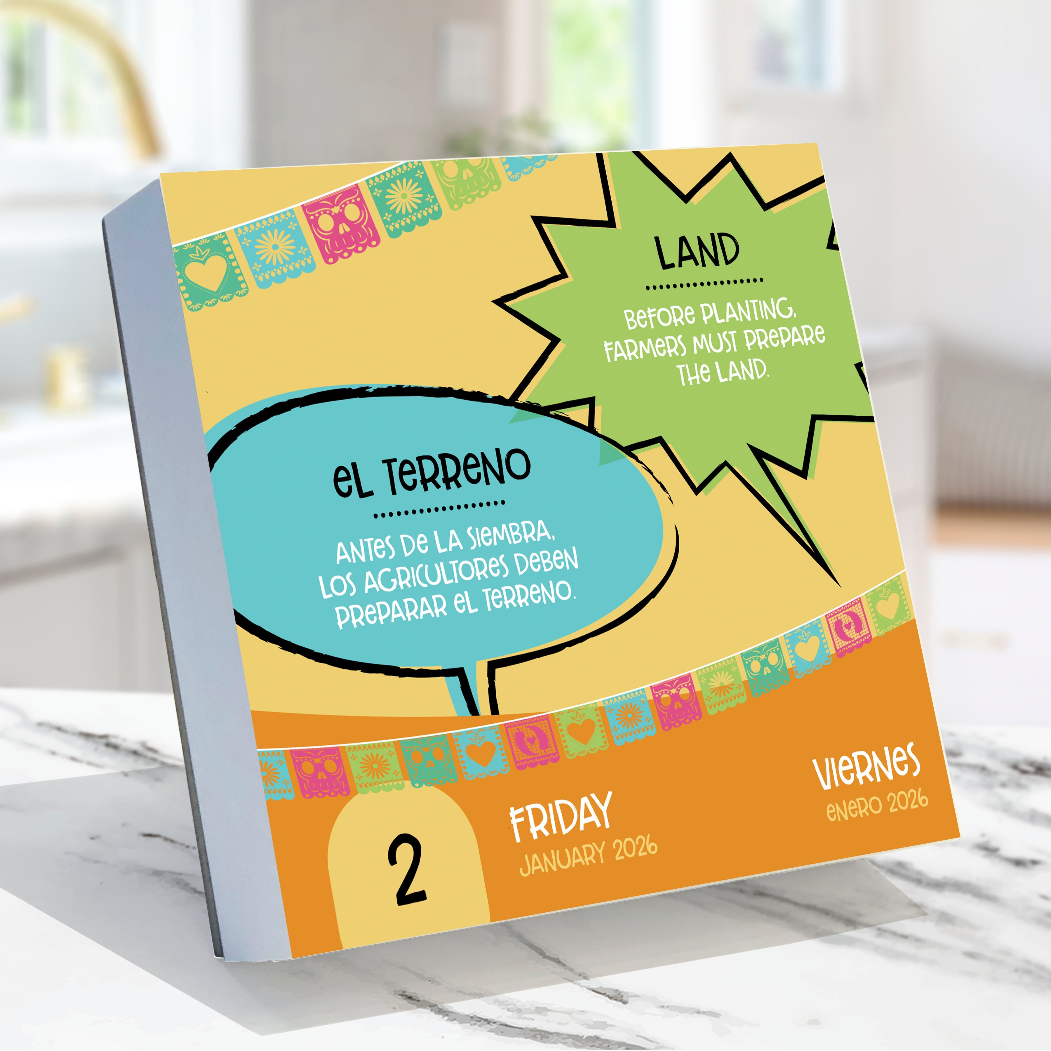 2026 Spanish Words - Daily Boxed Page-A-Day Calendar