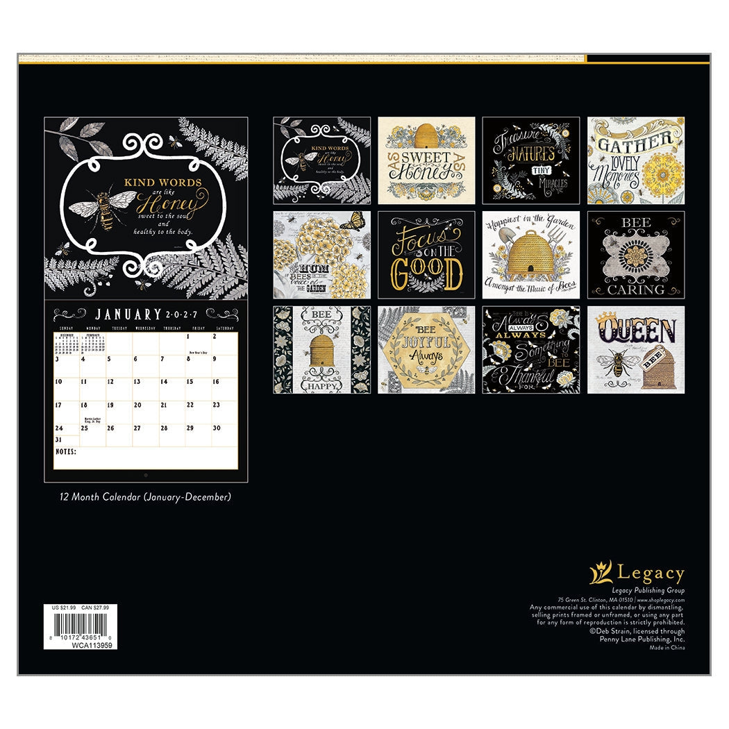 2027 Beeutiful Life - Deluxe Wall Calendar by Deb Strain