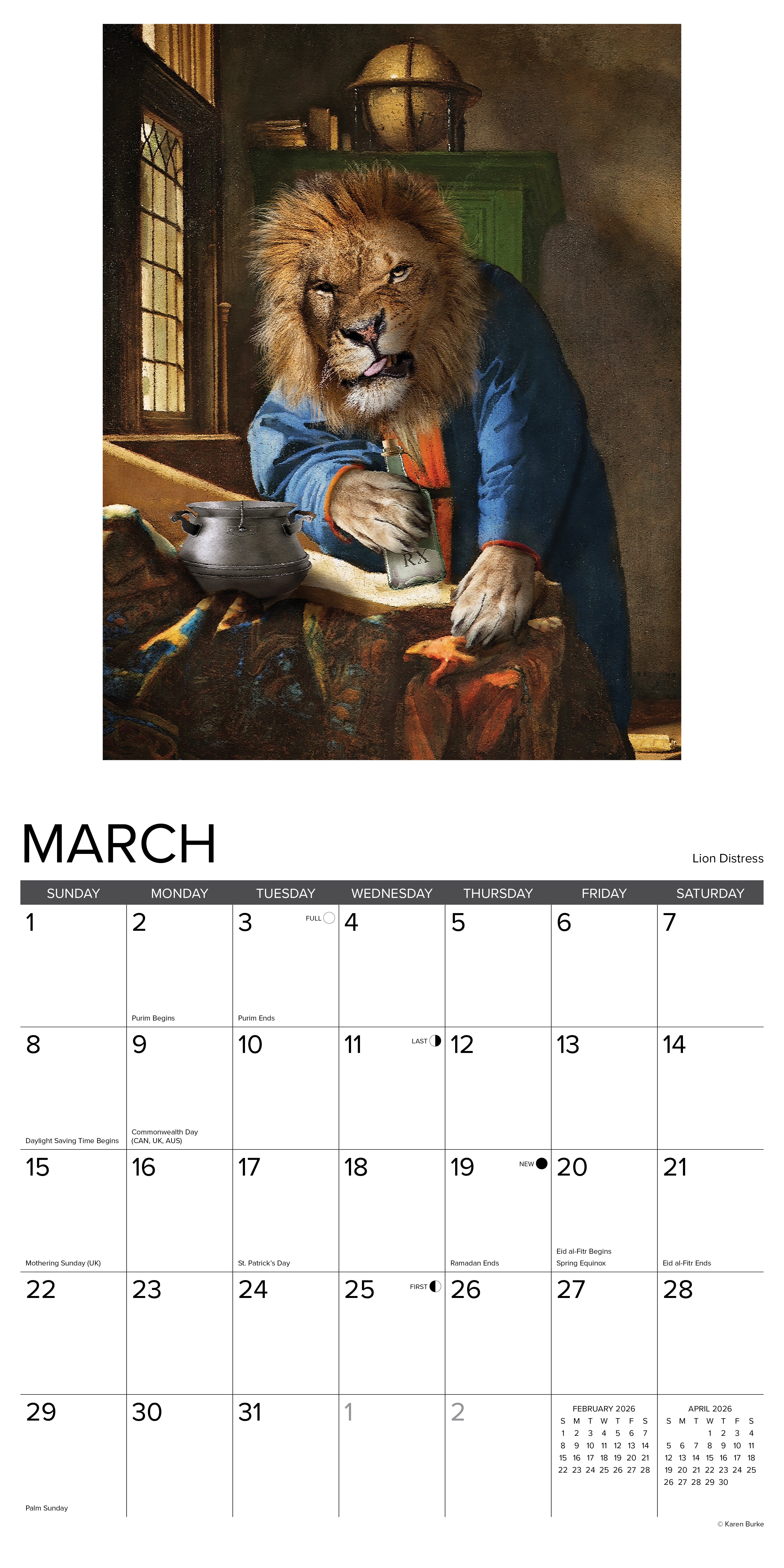 2026 Animal Masterpieces - Square Wall