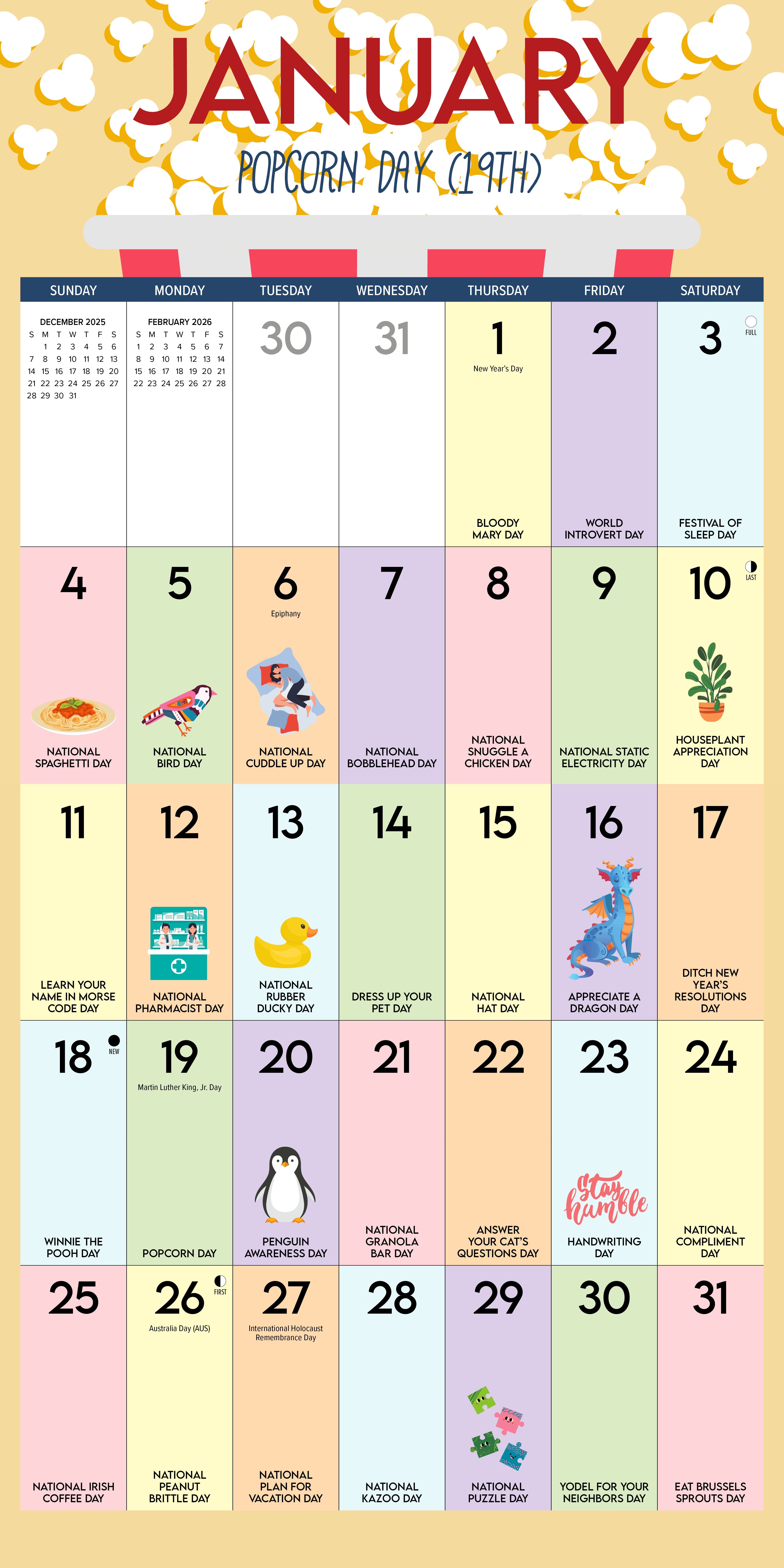 2026 Holidays for Days - Square Wall