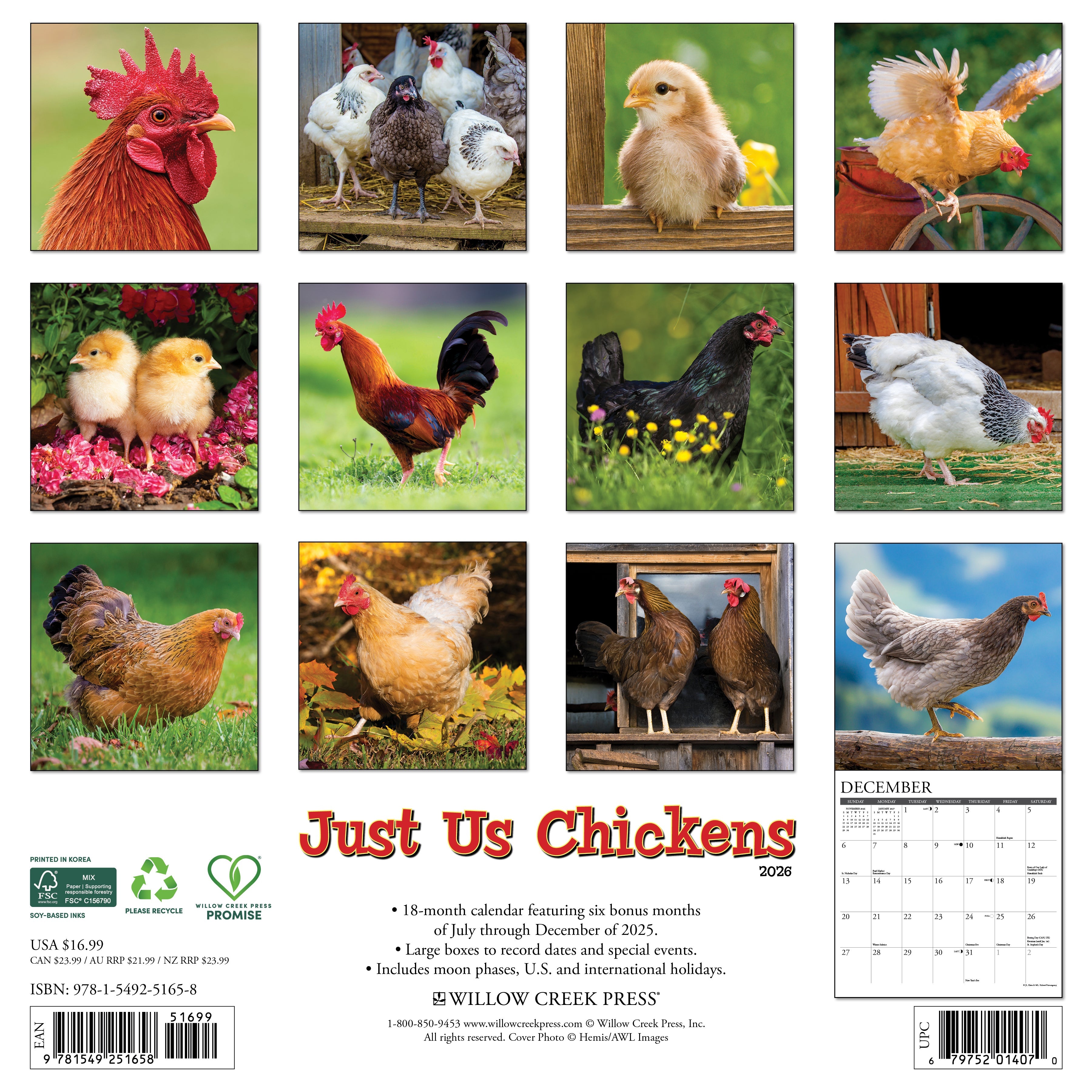 2026 Just Us Chickens - Square Wall