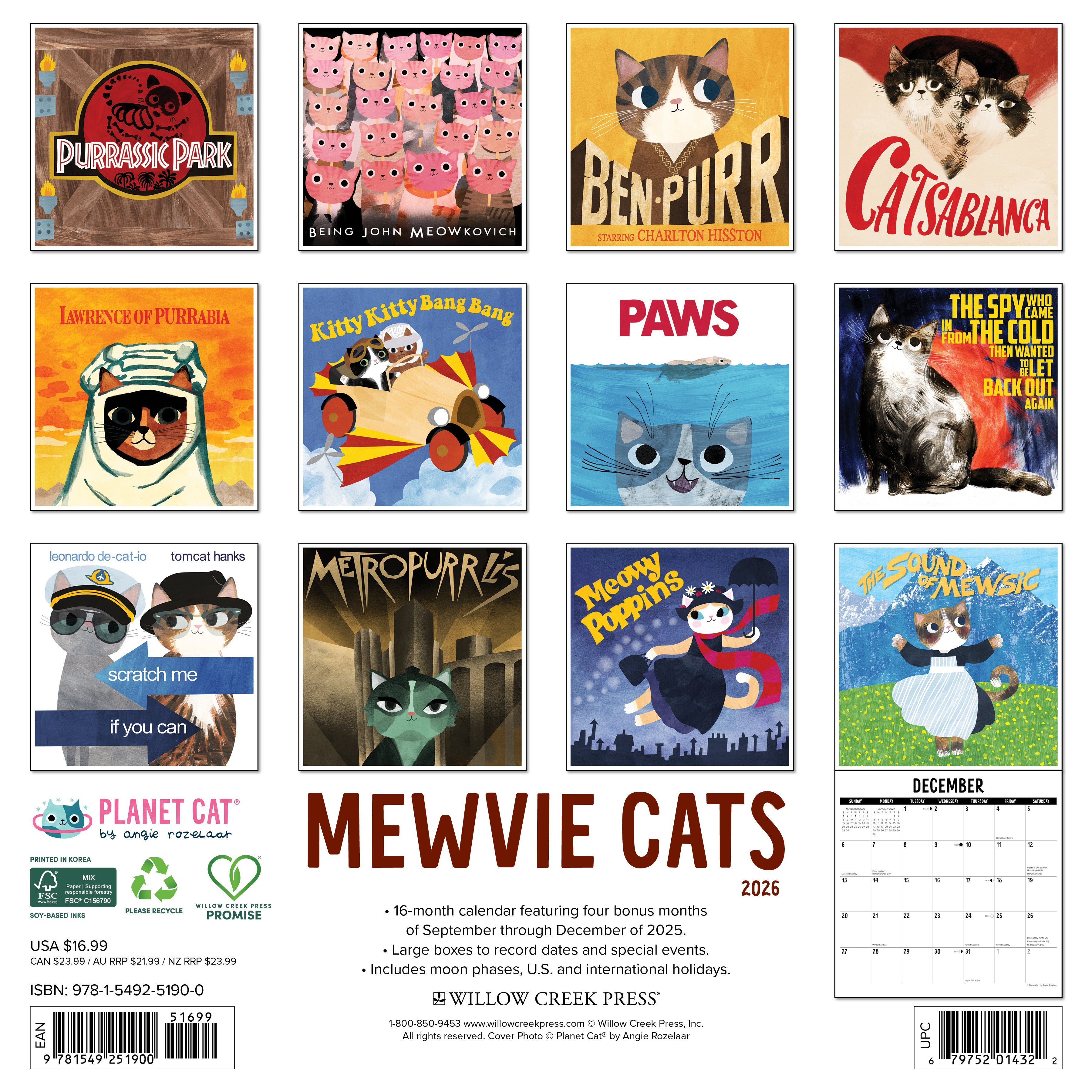 2026 Mewvie Cats - Square Wall