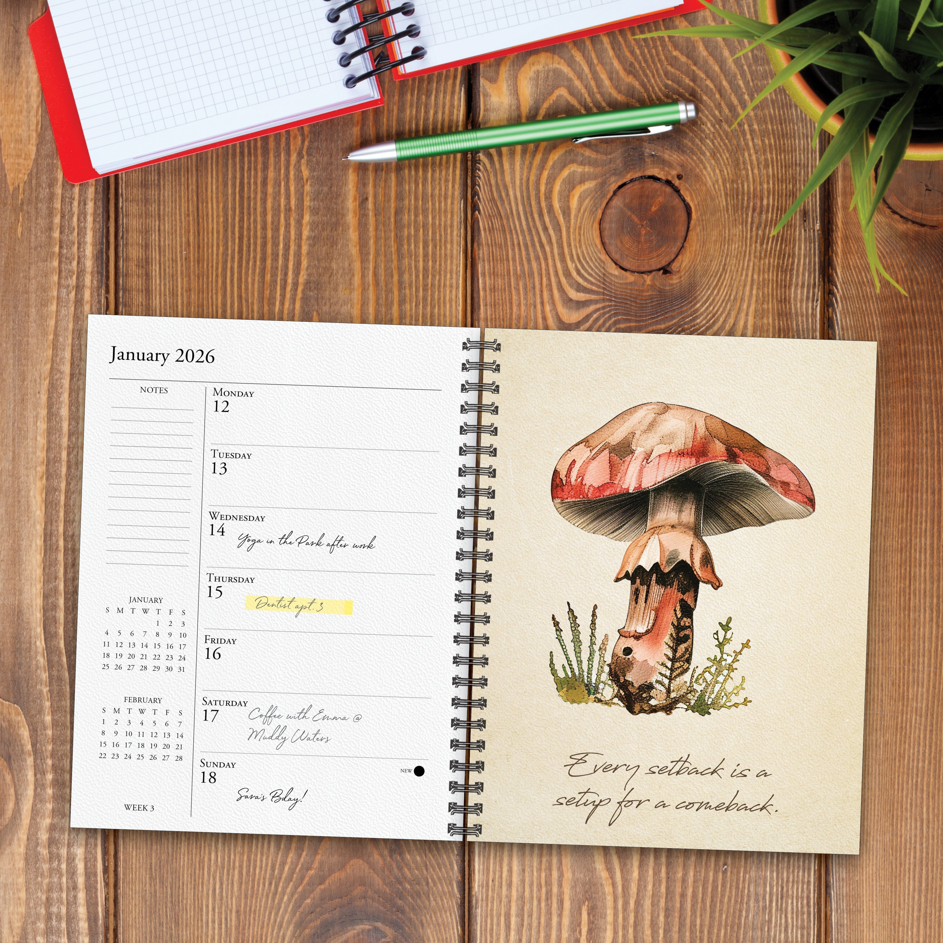 2026 Art of the Mushroom - Weekly Diary/Planner