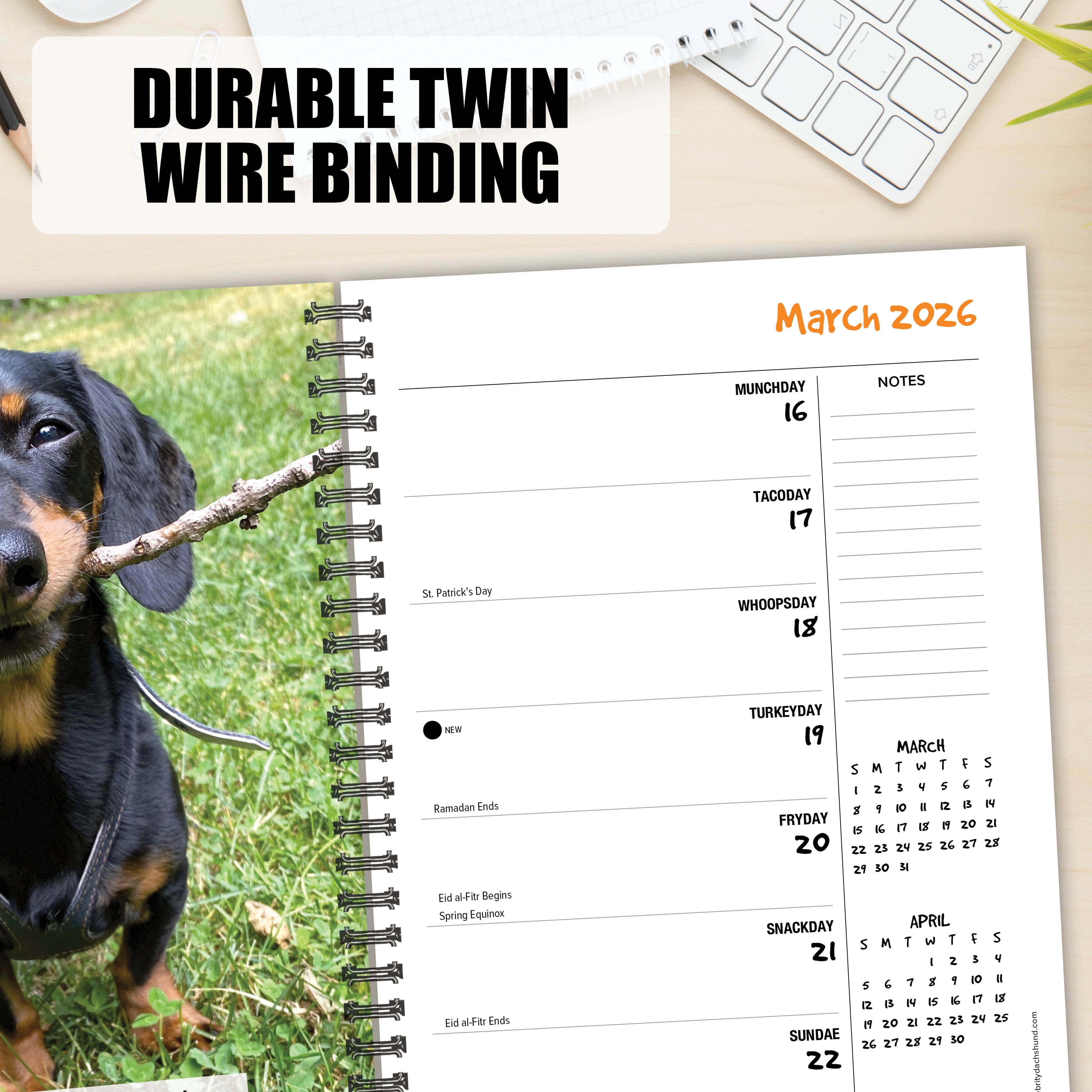 2026 Crusoe the Celebrity Dachshund - Weekly Diary/Planner