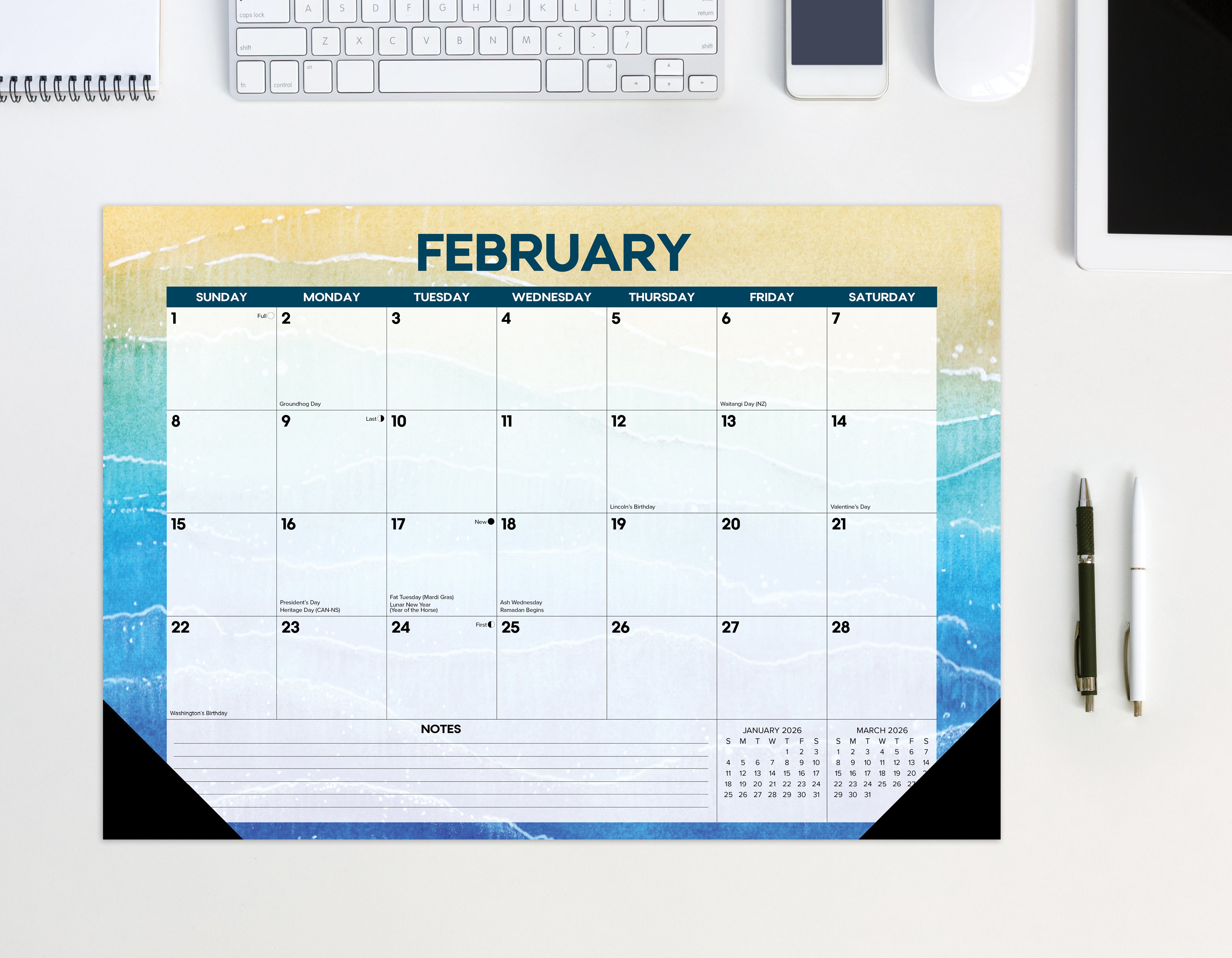 2026 Beaches - Desk Pad