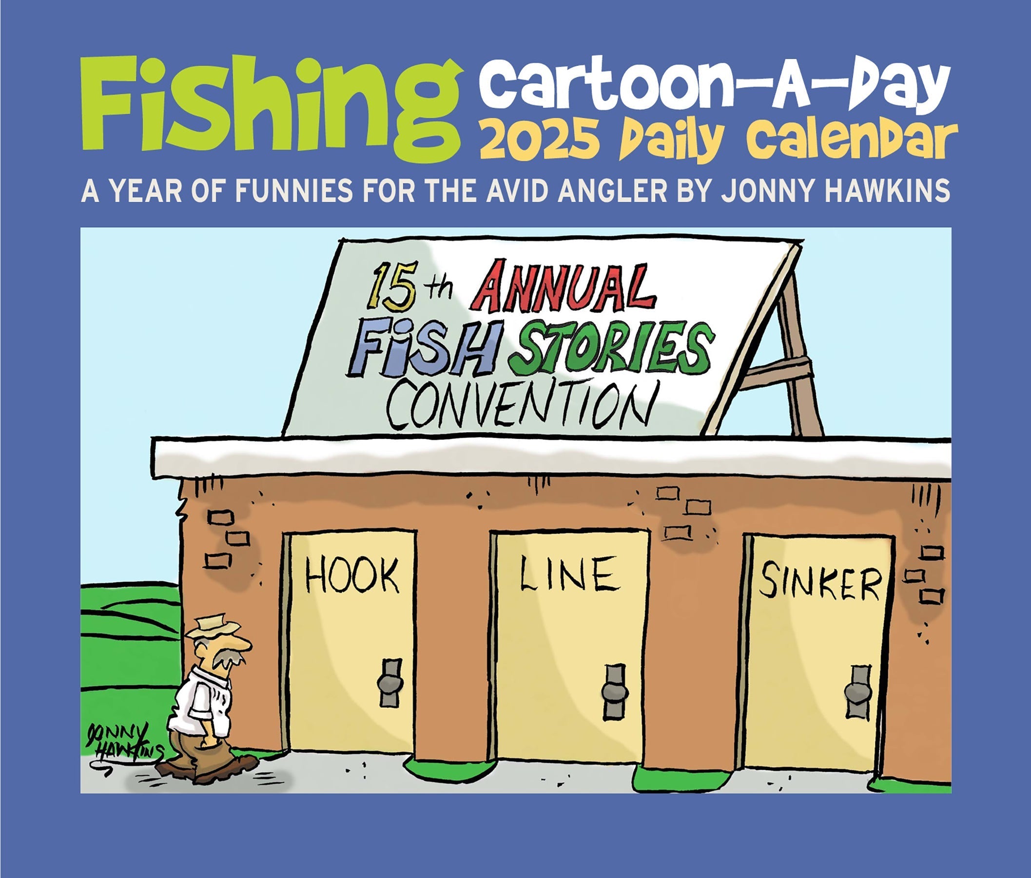 2025 Fishing CartoonADay by Jonny Hawkins Daily Boxed PageADay