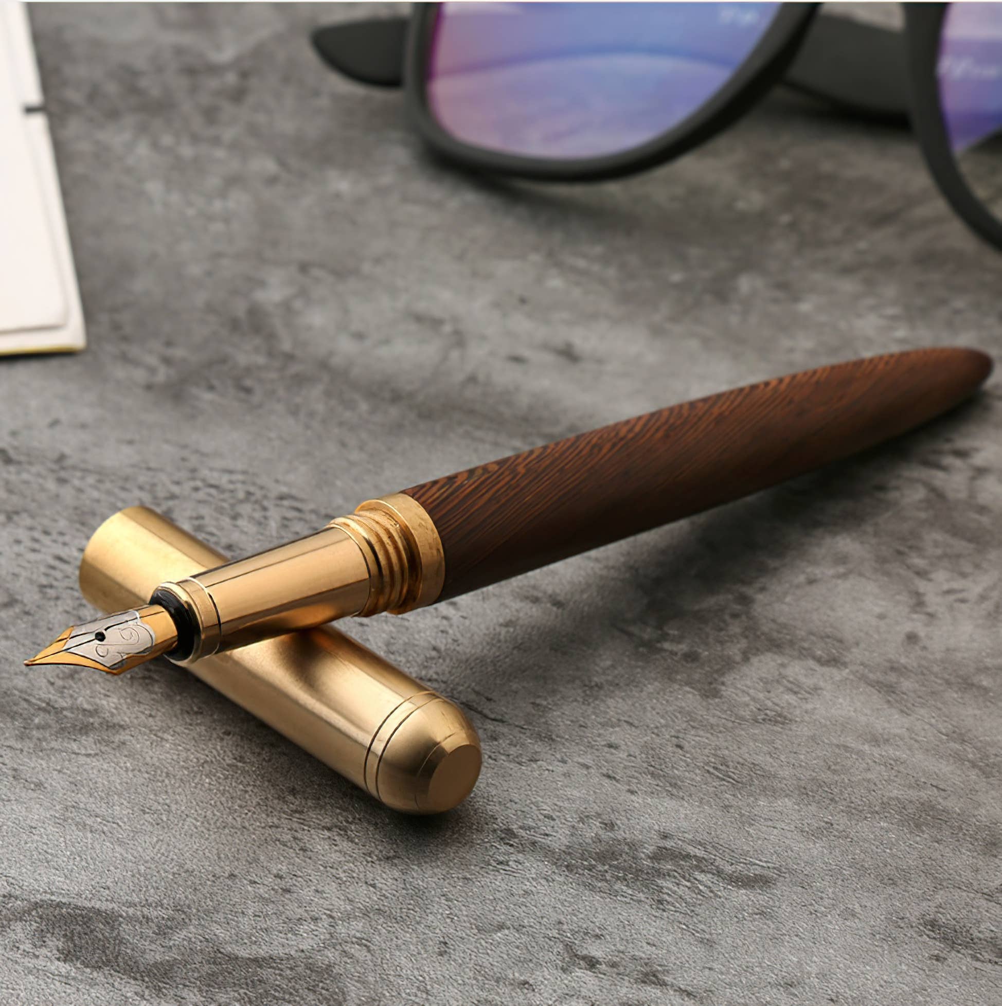Handmade Wood Fountain Pen | The Hemmingway : Wenge (Boxed)