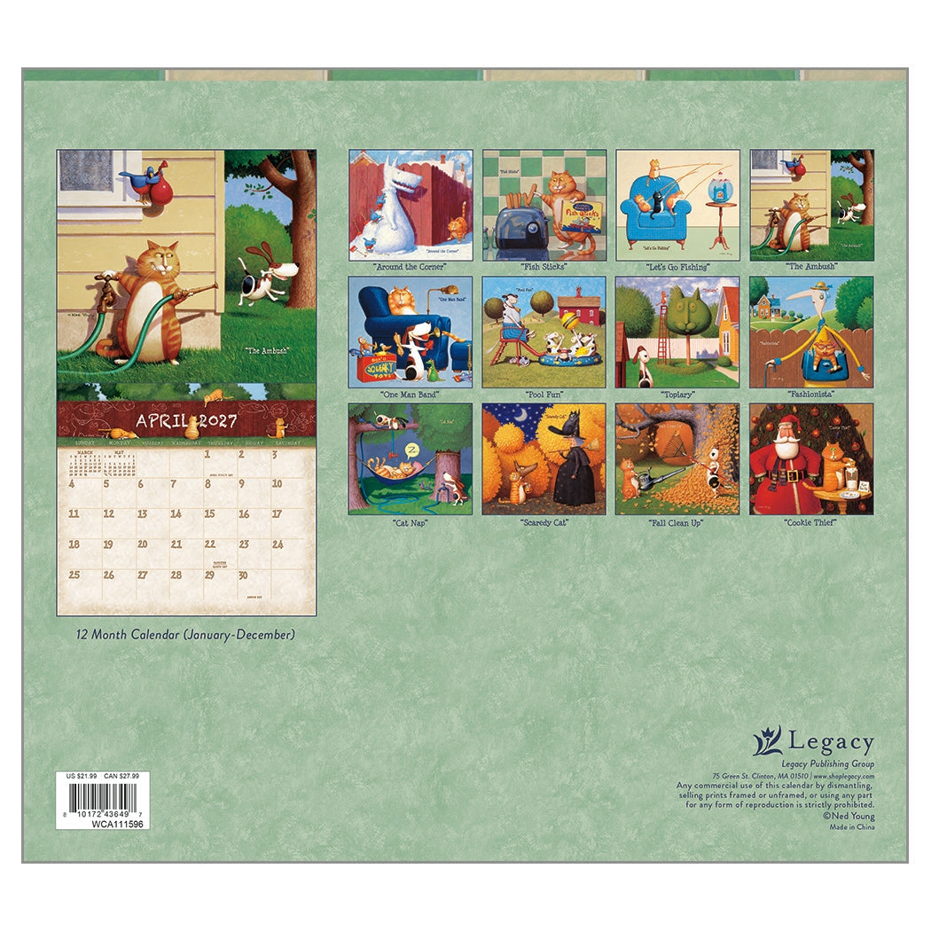 2027 A Cat's Life - Deluxe Wall Calendar by Rod Young