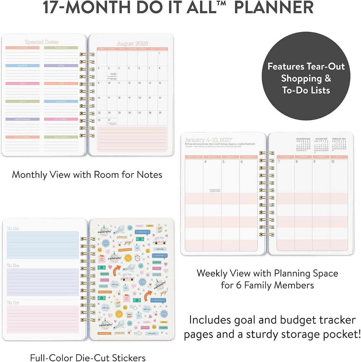 2027 Bella Flora Do It All - 17-Month Monthly & Weekly Diary/Planner