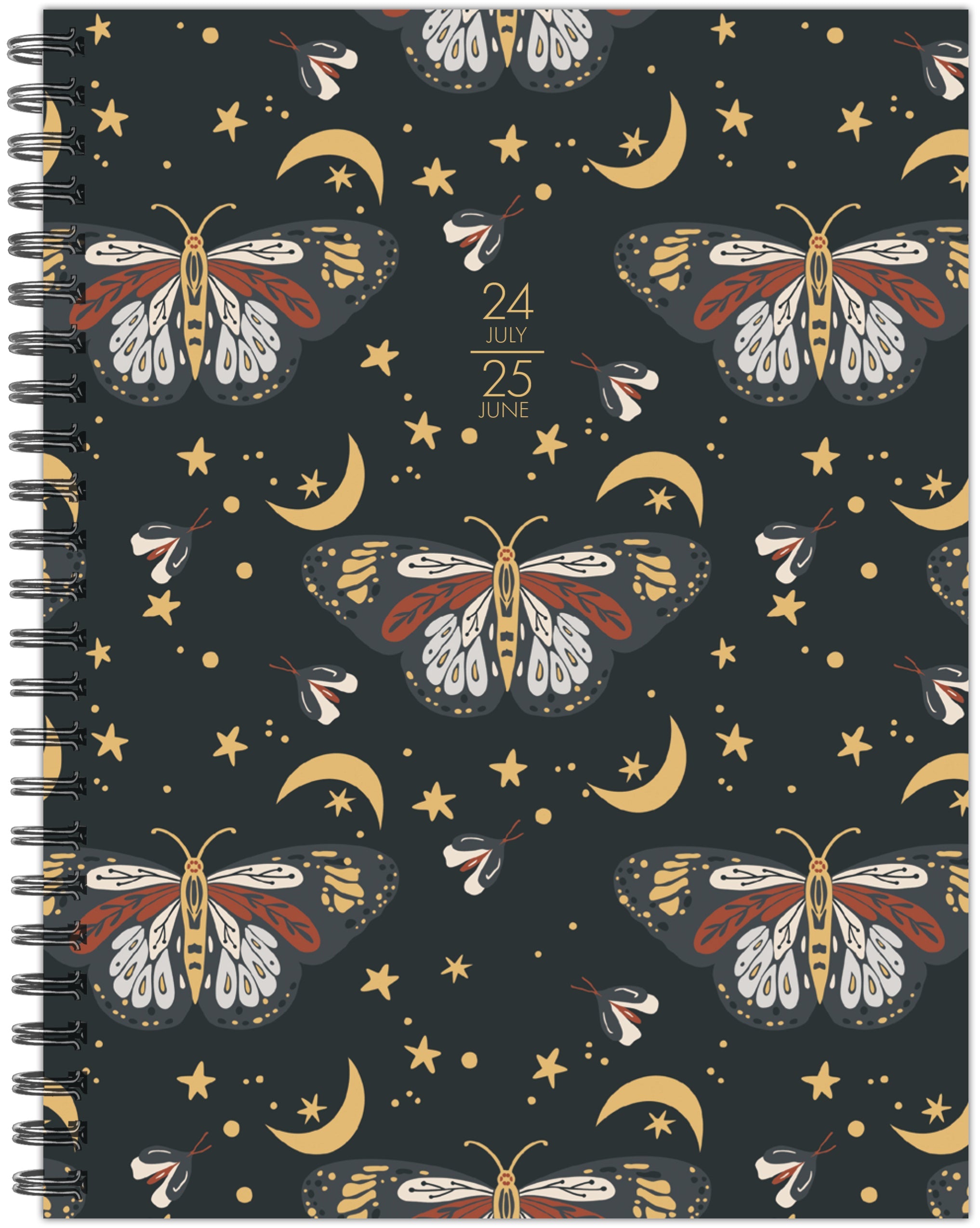 July 2024 - June 2025 Butterfly Moon - Medium Weekly & Monthly Academic Year Diary/Planner