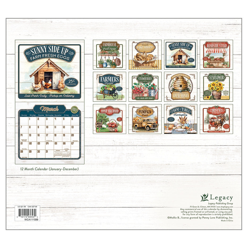 2027 Farm To Table - Deluxe Wall Calendar by Mollie B