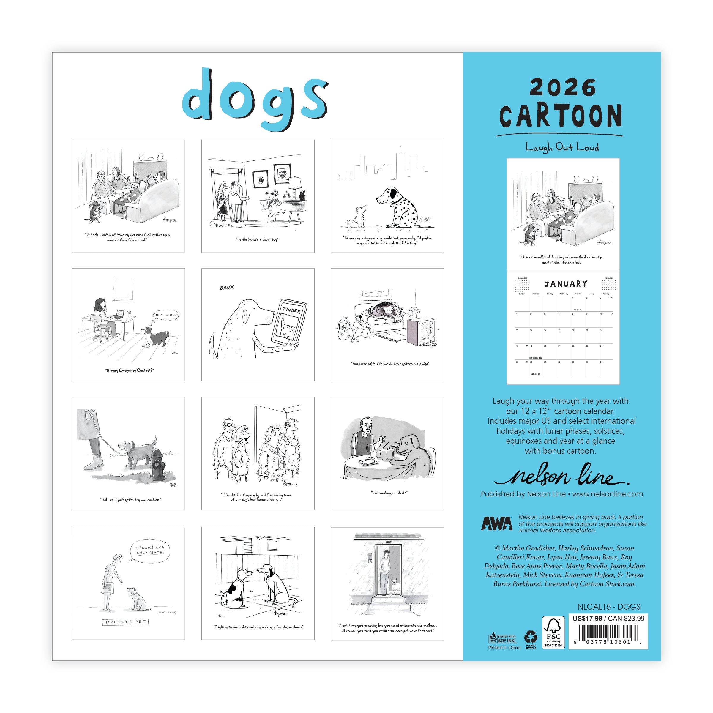 2026 Dogs - Square Wall Calendar