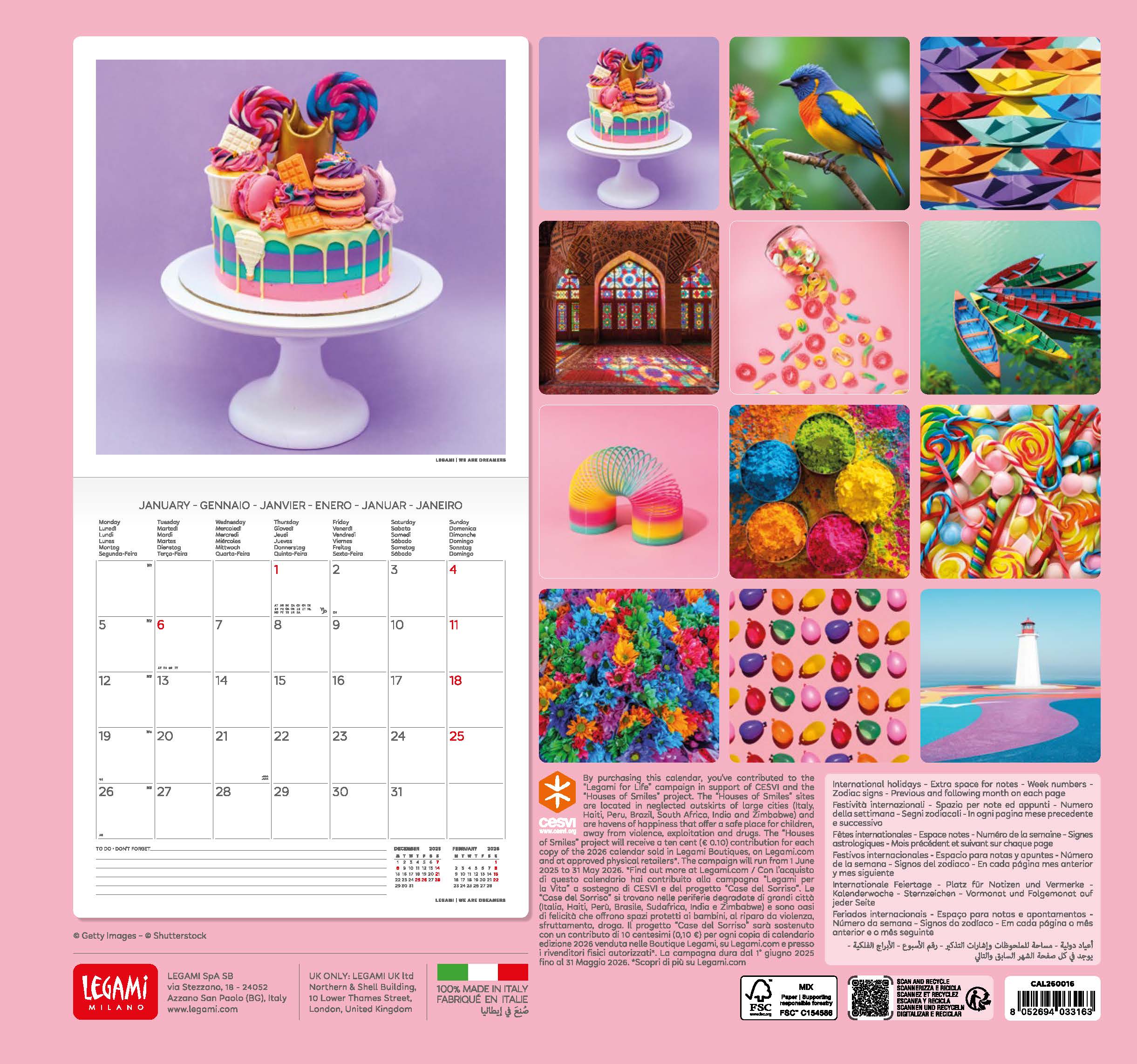2026 Live Colourfully - Square Wall Calendar