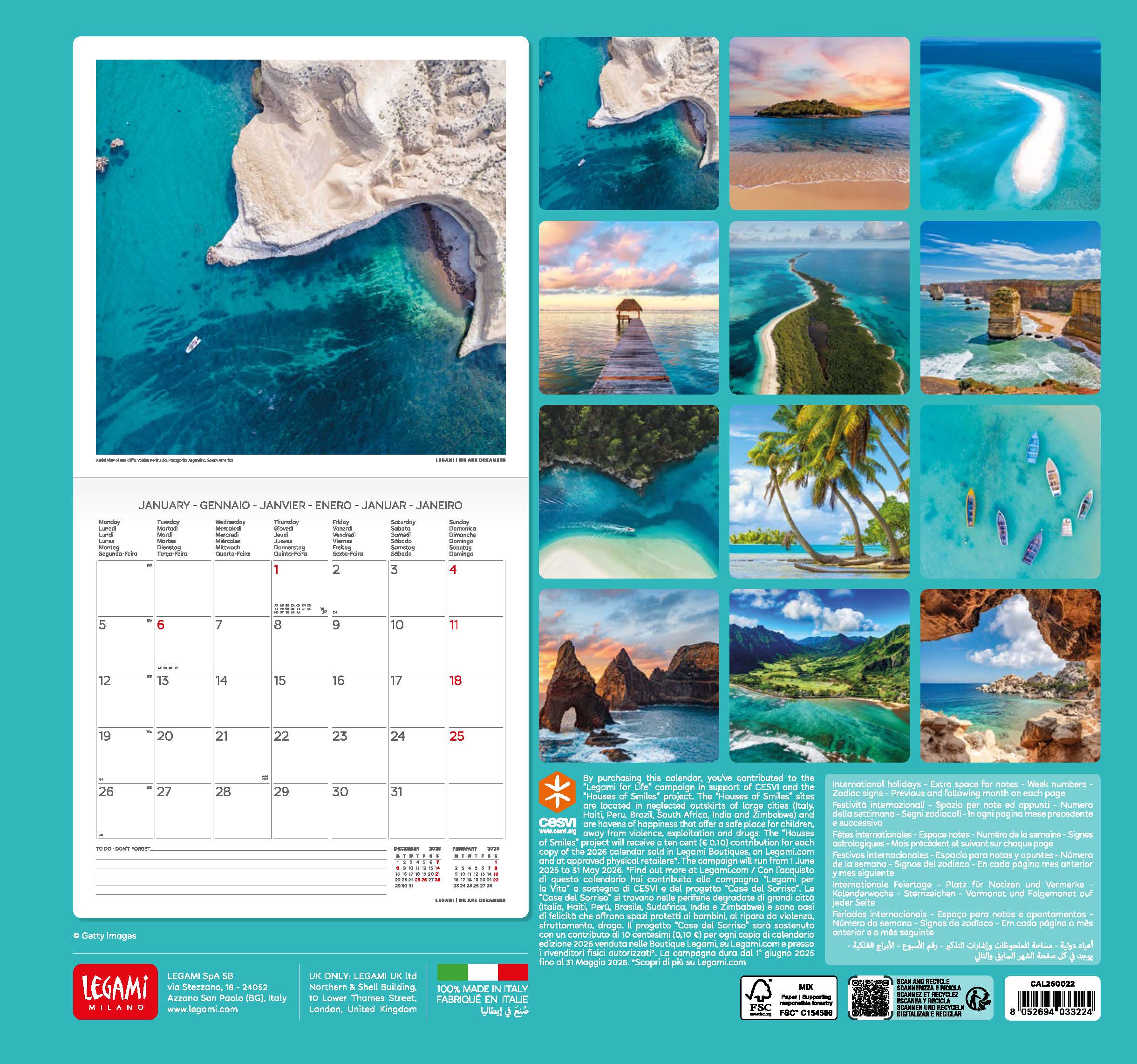 2026 Vitamin Sea - Square Wall Calendar