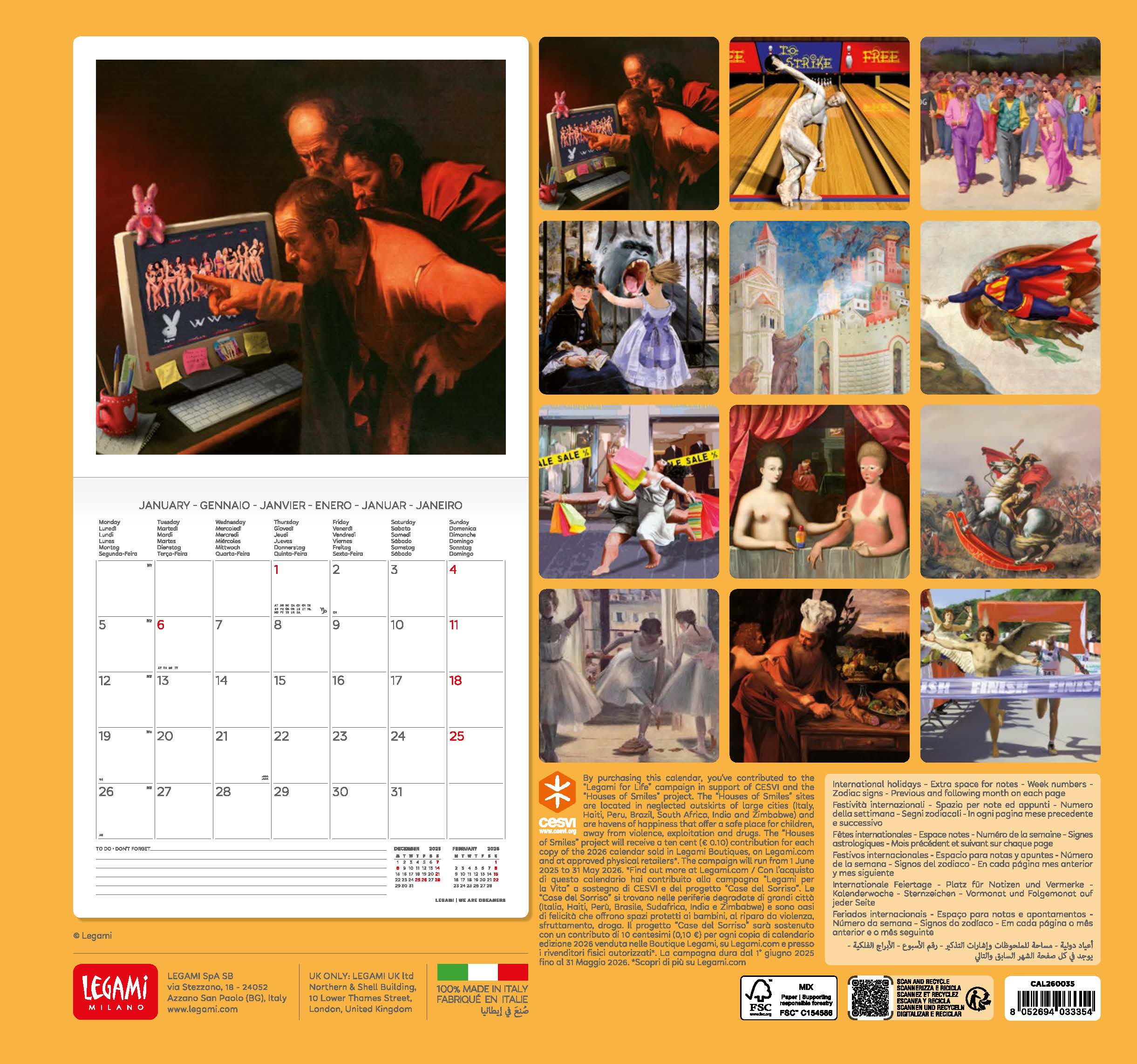 2026 Artastic - Square Wall Calendar