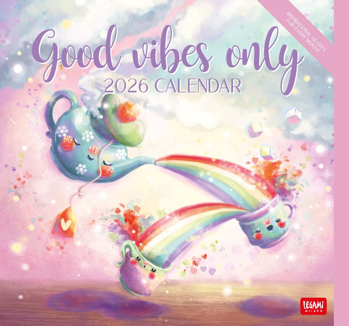 2026 Good Vibes Only - Square Wall Calendar