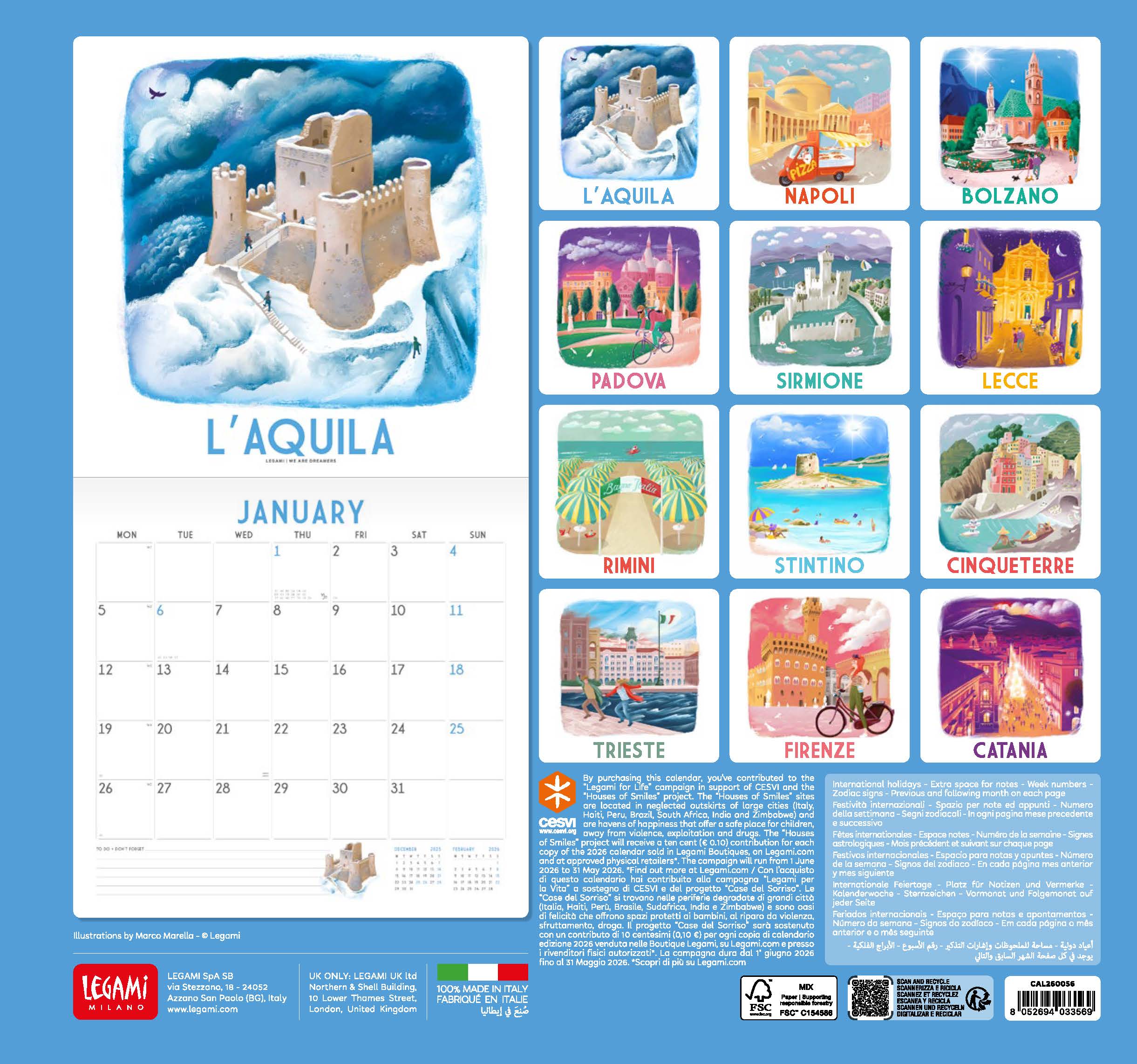 2026 Italy - Square Wall Calendar